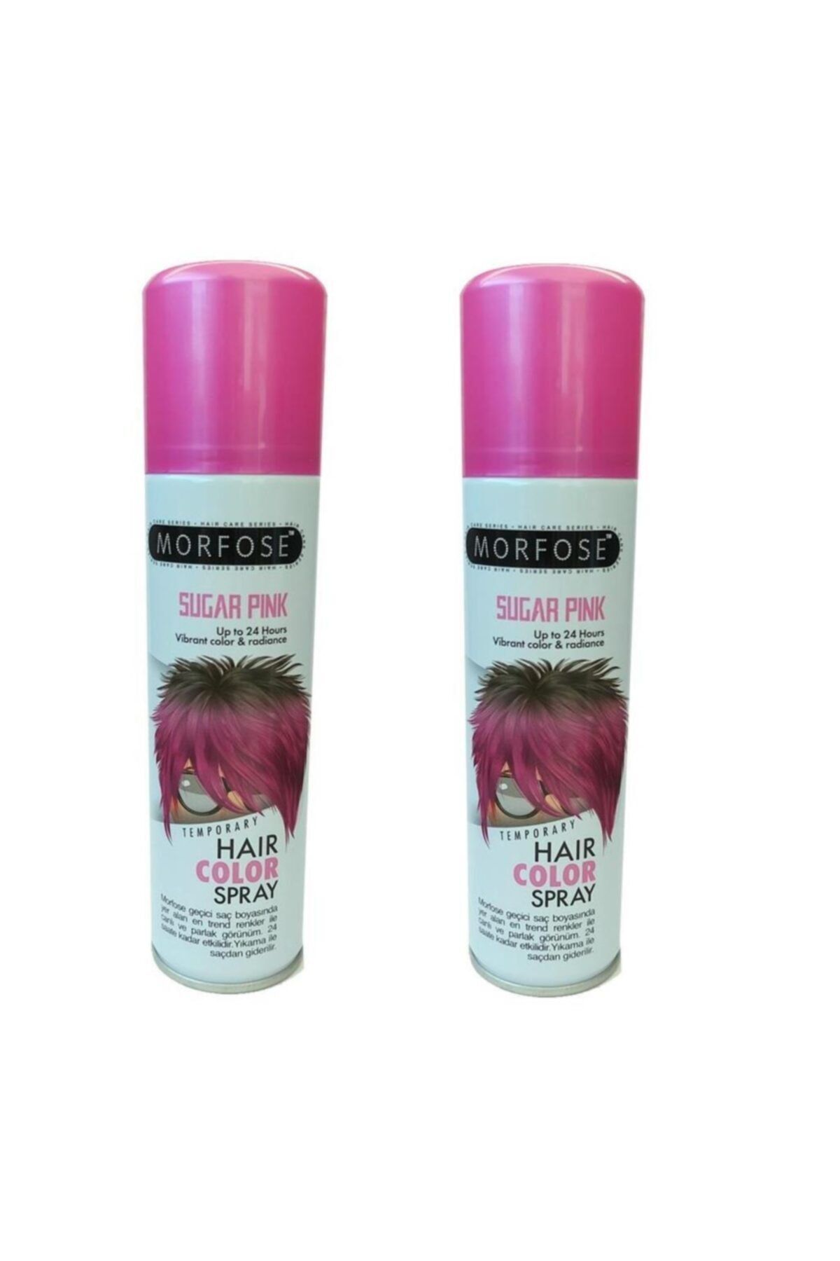 Morfose Hair Color Spray 150ml Sugar Pink Renkli Saç Spreyi X 2 Adet
