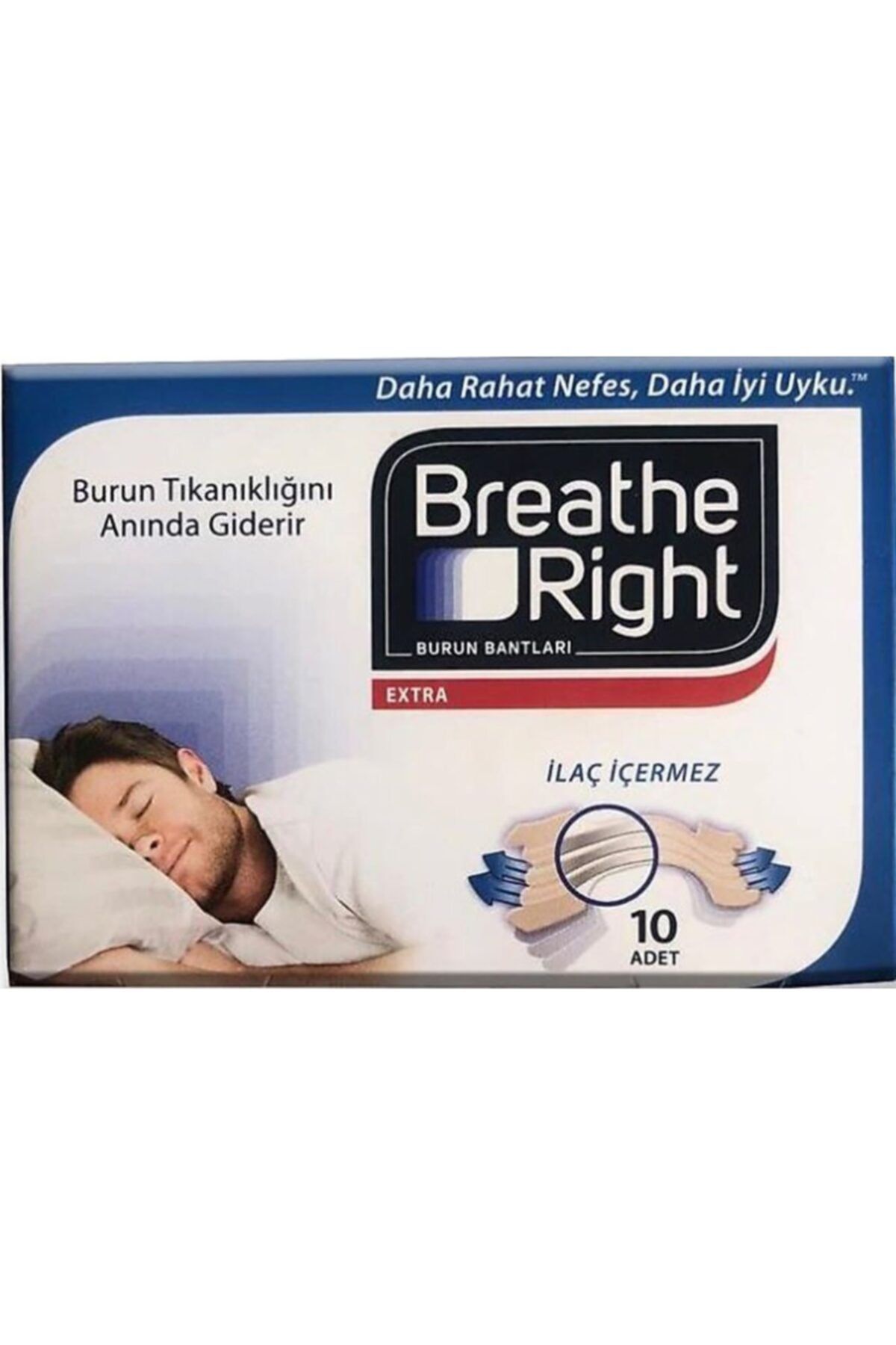 Breathe Right Extra Burun Bantları Yeni 10'lu Ambalajında X 9 Kutu (90 Adet)