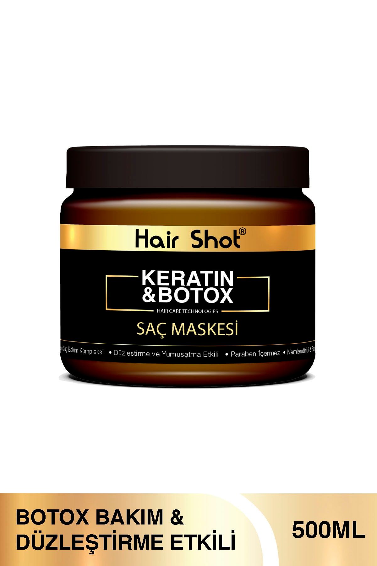 Hair Shot Keratin & Botox Saç Bakım Maskesi 500 Ml - Yıpranmış Kuru Saçlar Için Onarıcı Botoks Maske