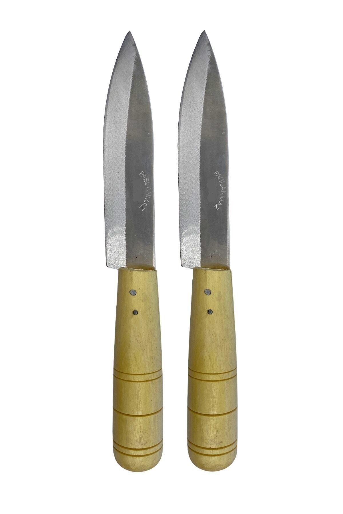 GÜZELYÜZ AVM Naim Bıçak Ahşap Saplı Paslanmaz Mutfak Bıçağı Büyük Boy 2 Adet