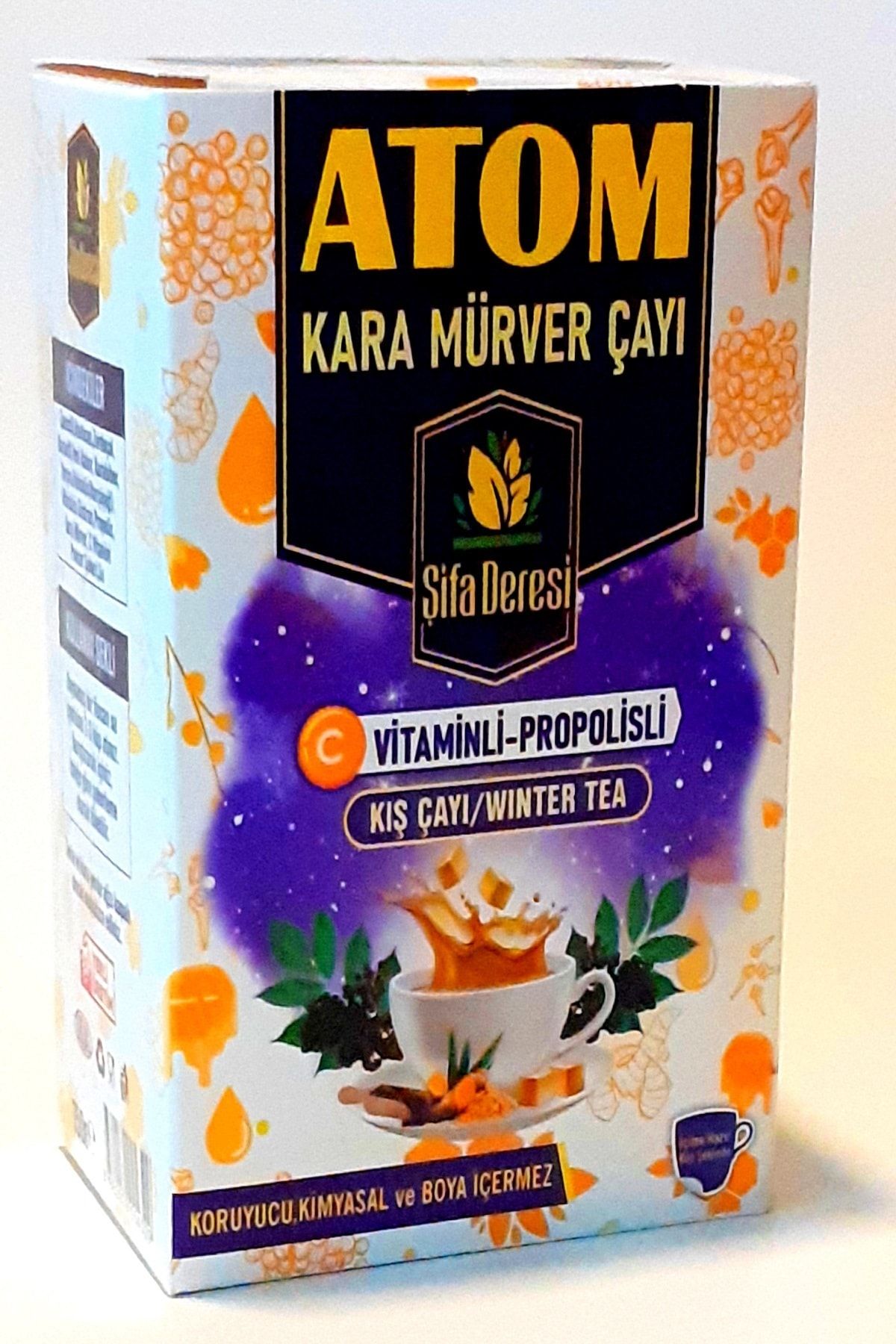GLŞ ŞİFAHANEM ORGANİK AKTAR Atom Çayı Kara Mülver Propolis C Vitamini 2pkt