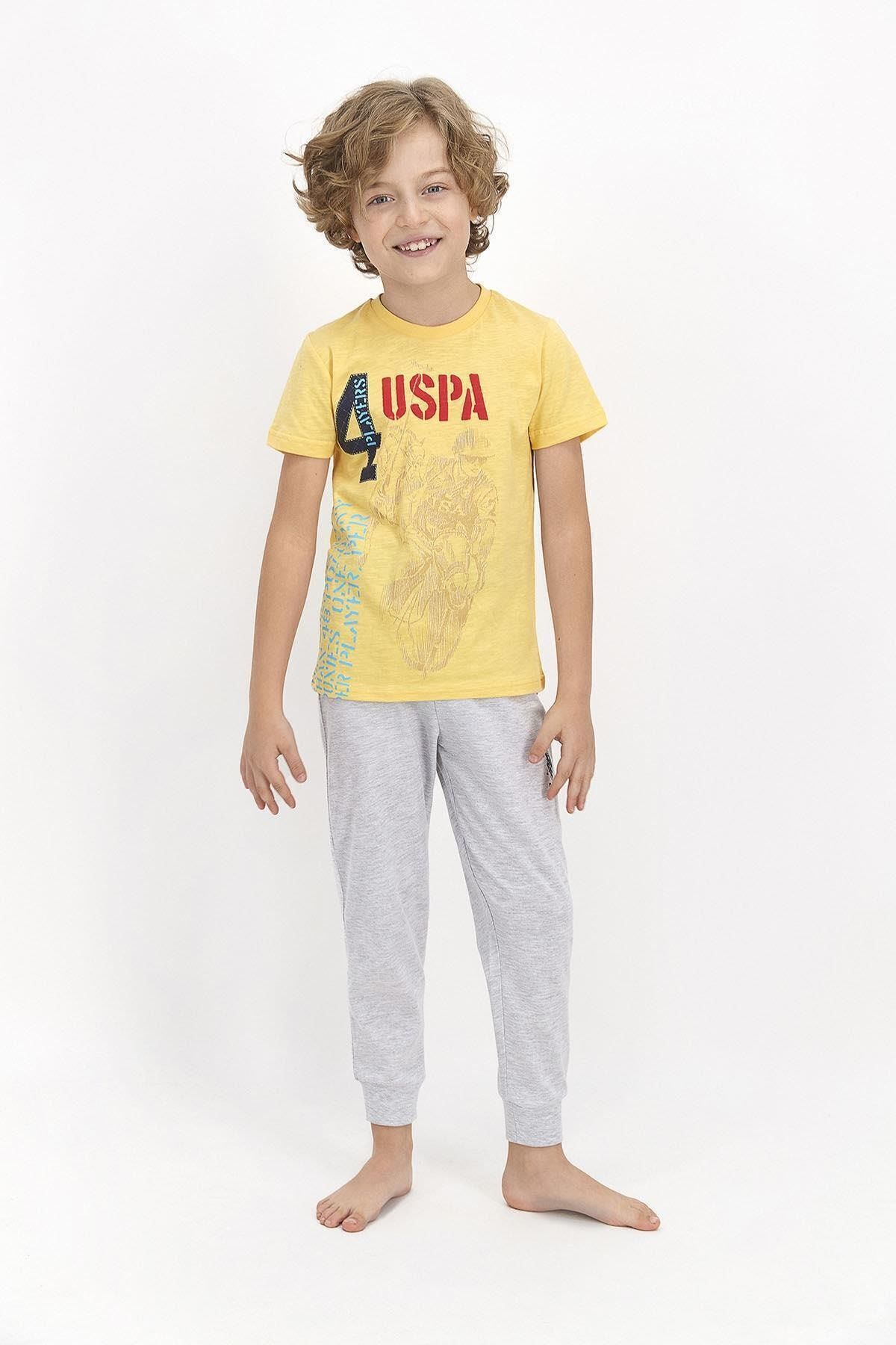 U.S. Polo Assn. U.s. Polo Erkek Çocuk Pijama Takım Us808-4 Sarı