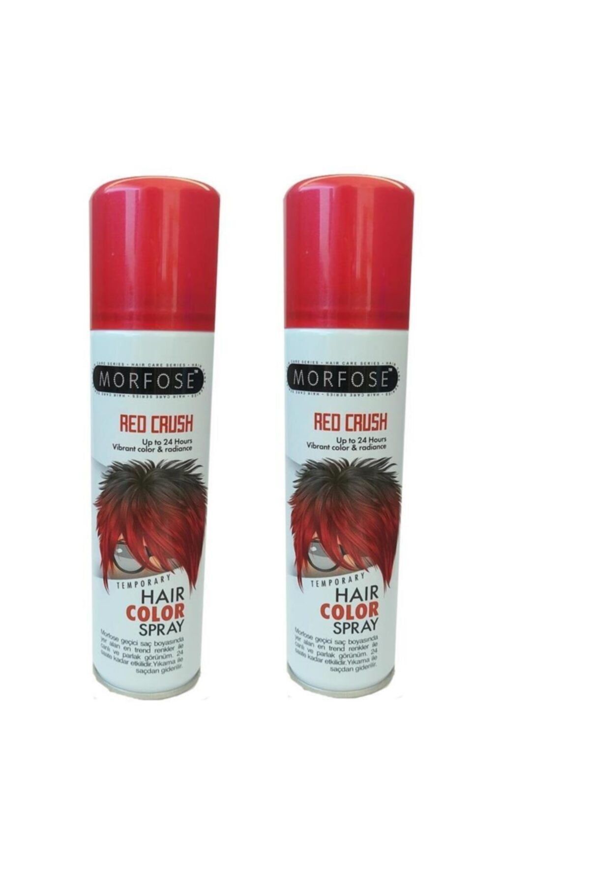 Morfose Hair Color Spray 150ml Red Crush Renkli Saç Spreyi X 2 Adet