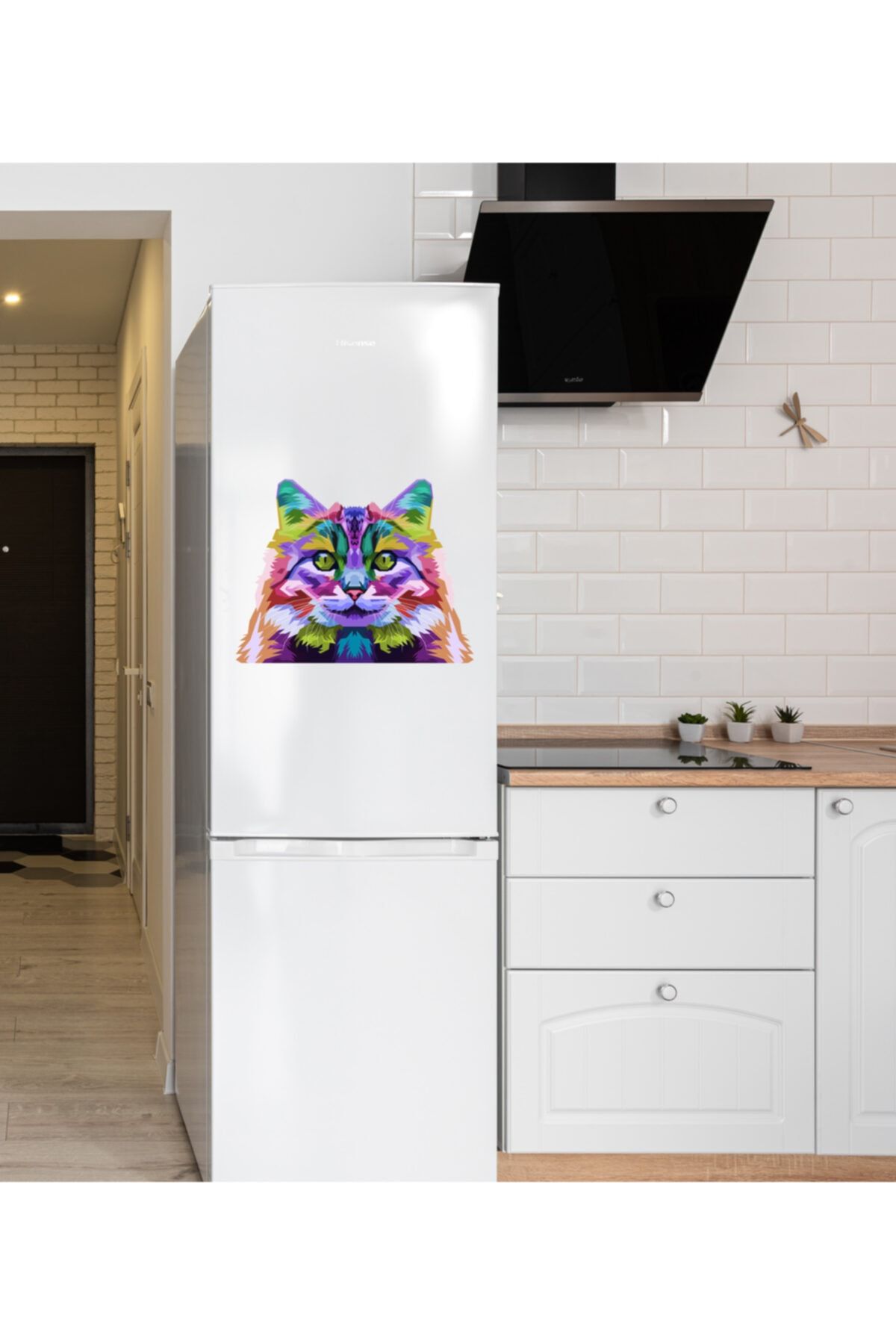 MimOzalit Glory Decoart Renkli Kedi Büyük Boy Buzdolabı Magneti - 52x40cm