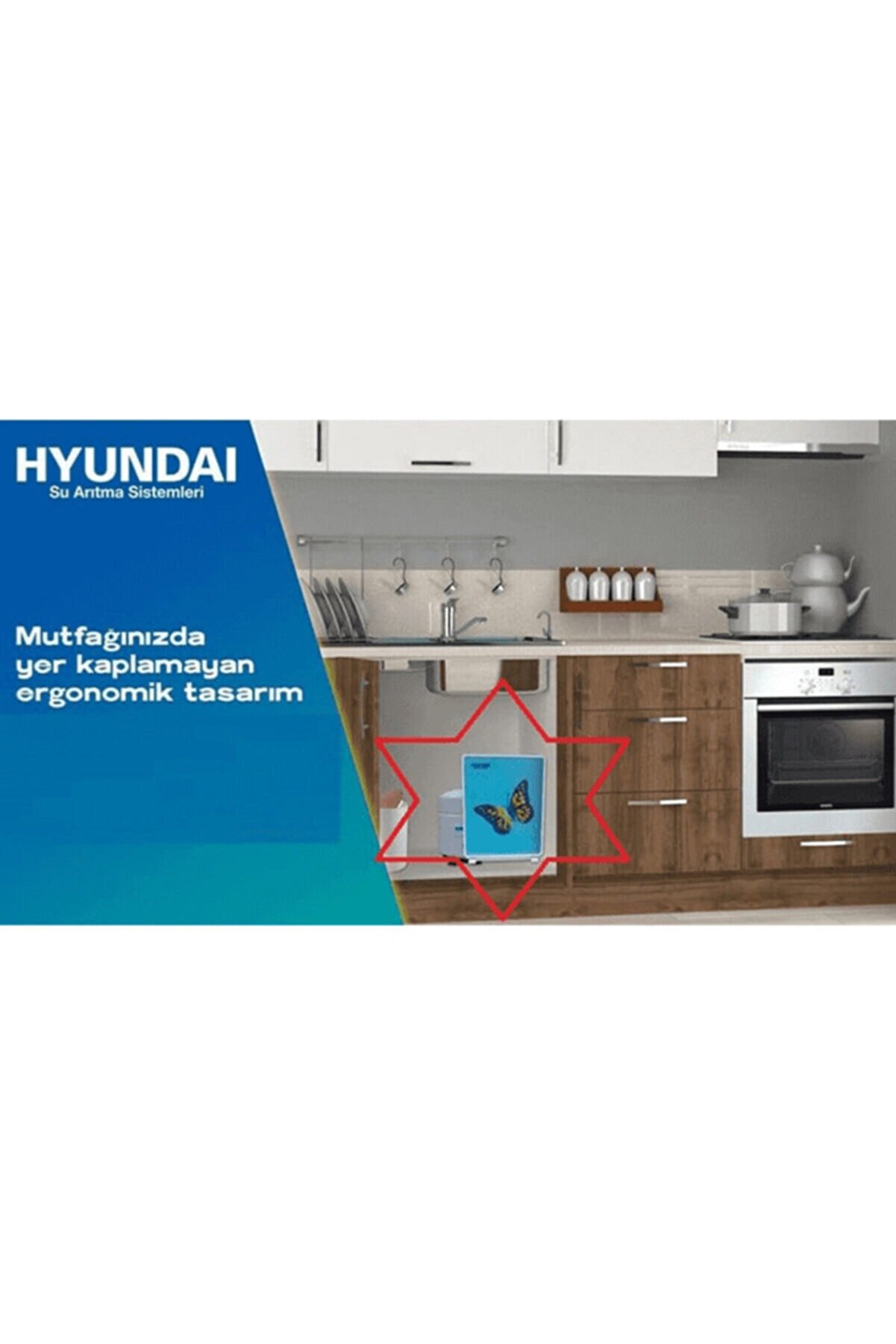 Hyundai Hw100up Pompalı Tezgah Altı Su Arıtma