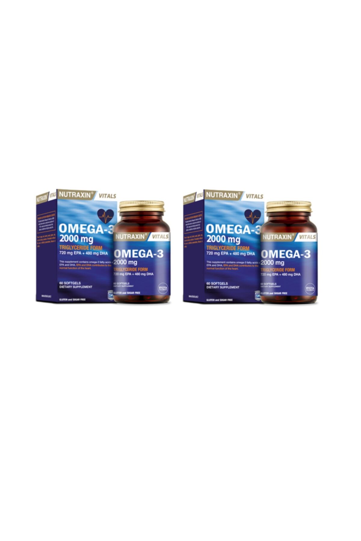 Nutraxin Omega 3 Balık Yağı 2000 Mg 60 Yumuşak Kapsül X2 Adet