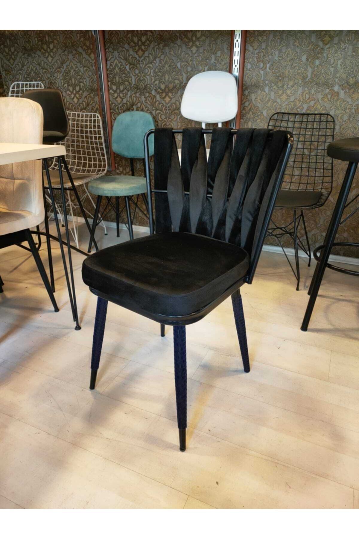 Sandalye Shop (yeni Ürün) Örgülü Ay Sandalye Siyah