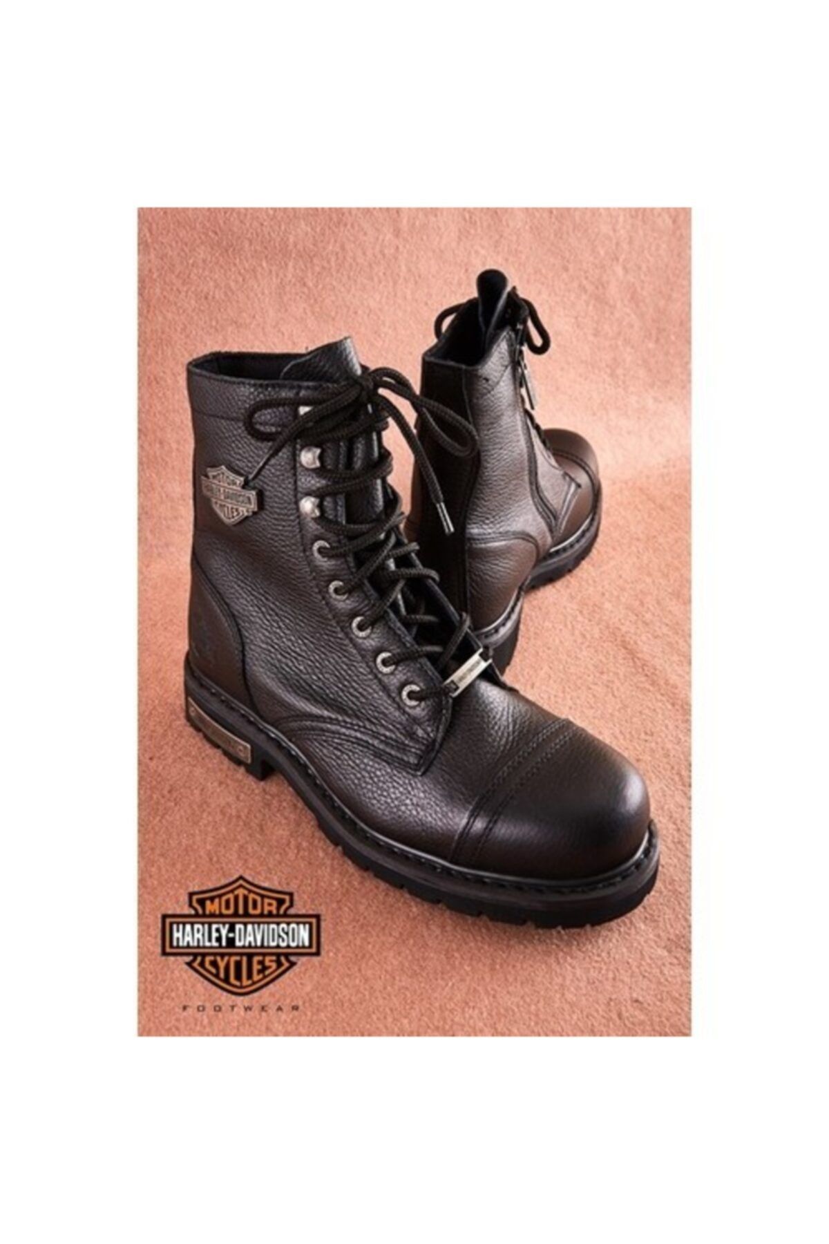 Harley Davidson Colmar Siyah Deri Erkek Bot