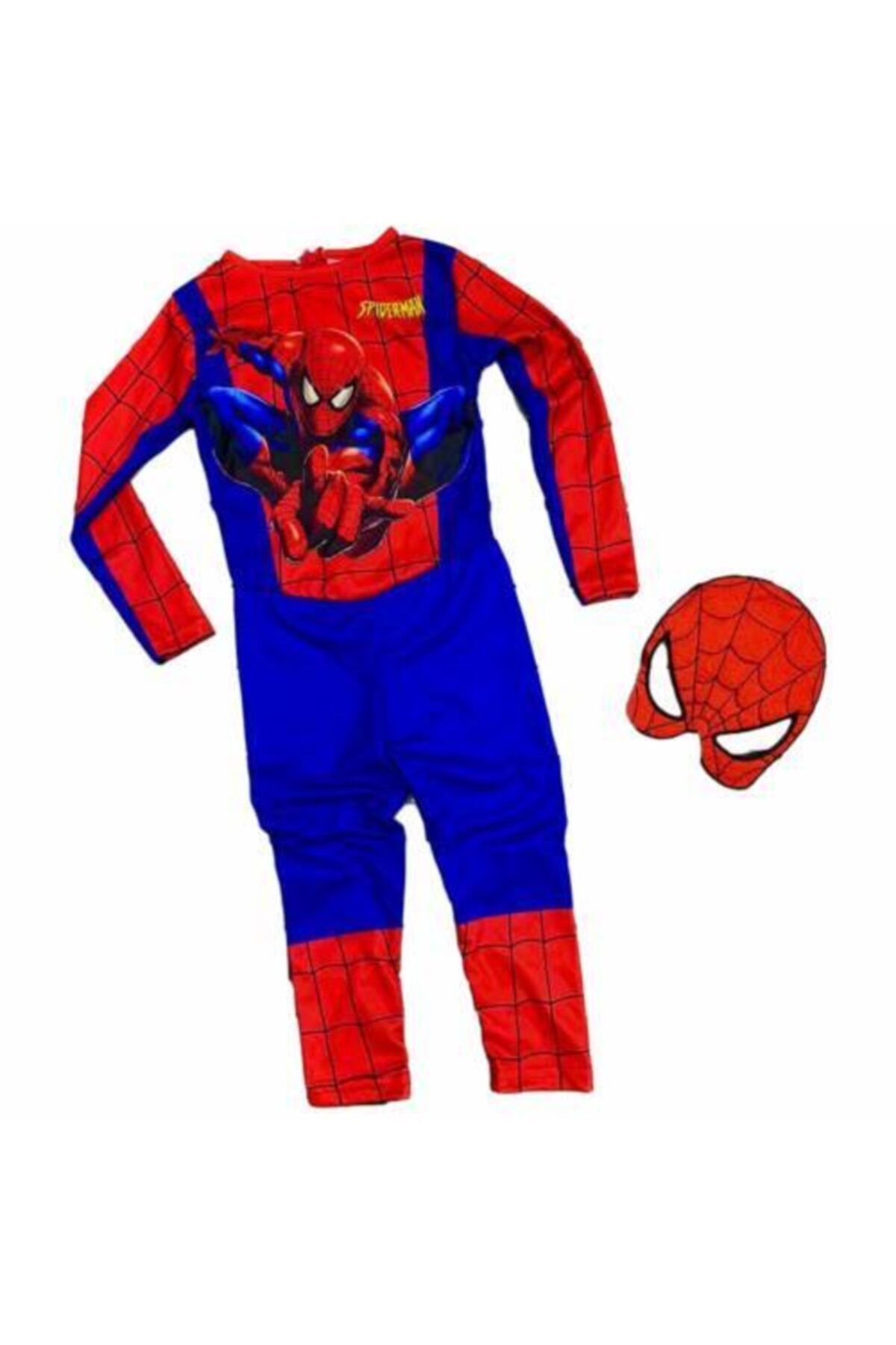 Mashotrend Kırmızı Mavi Baskılı Spiderman Örümcek Adam Çocuk Kostümü