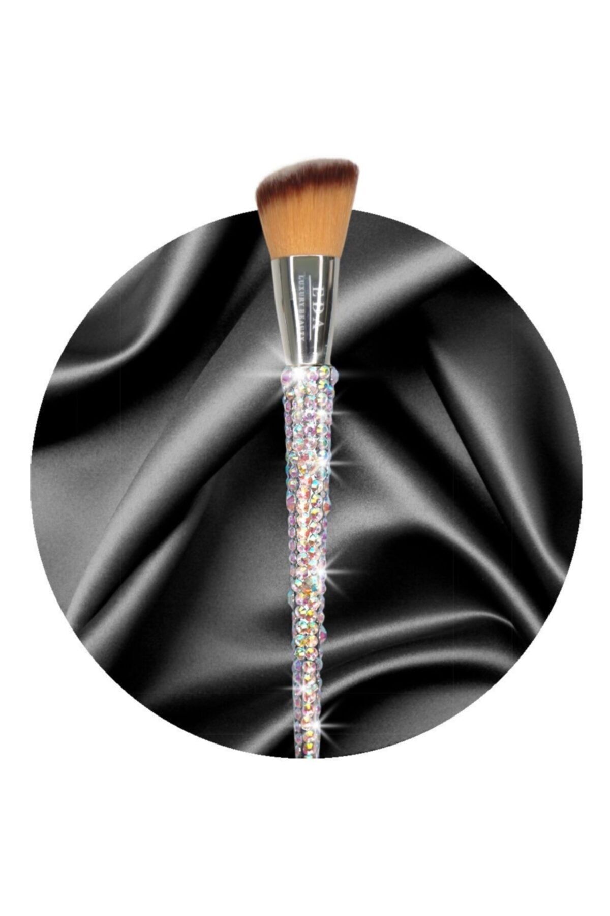 EDA LUXURY BEAUTY Çok Amaçlı Köşeli Makyaj Fırçası Kristal Taşlı Allık Kontür Bronzer Aydınlatıcı Blush Makeup Brush