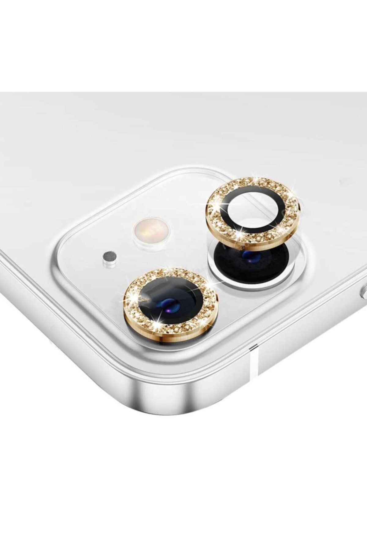 trendmobil Iphone 12 Pro Max Uyumlu Gold Pırlanta 3'lü Kamera Lens Koruyucu