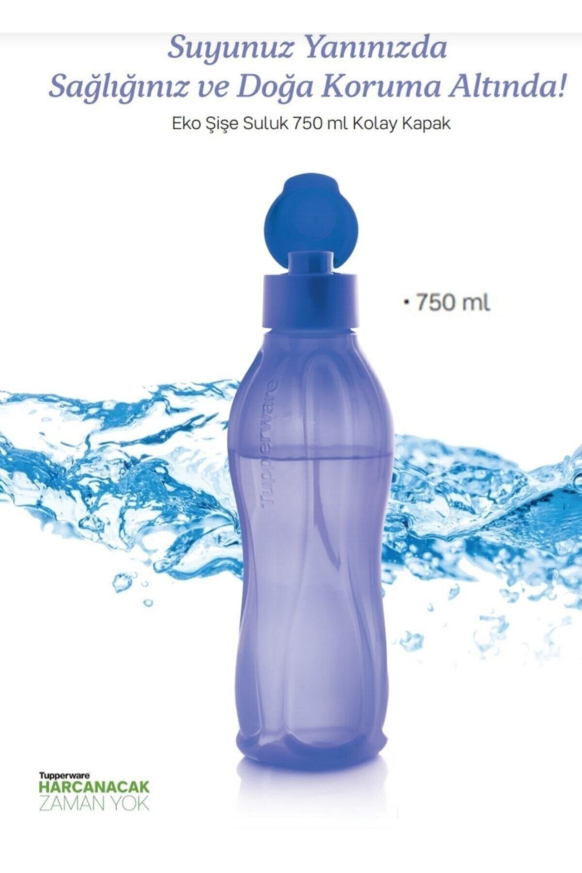 Tupperware Eko Şişe 750 Ml Matara Suluk Eco Water Bottle Mor