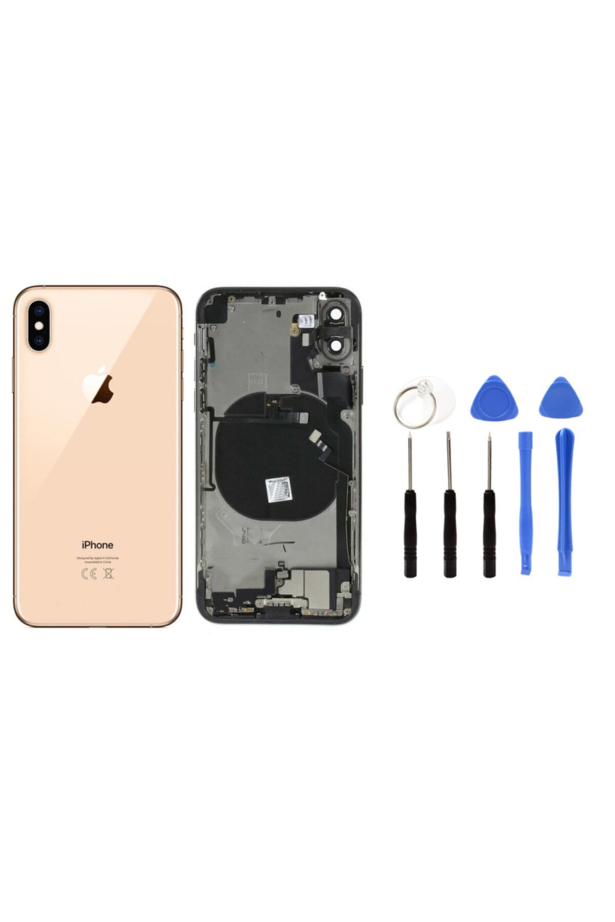instatech Apple Iphone Xs Max Uyumlu Dolu Kasa + Montaj Seti Hediye - Gold