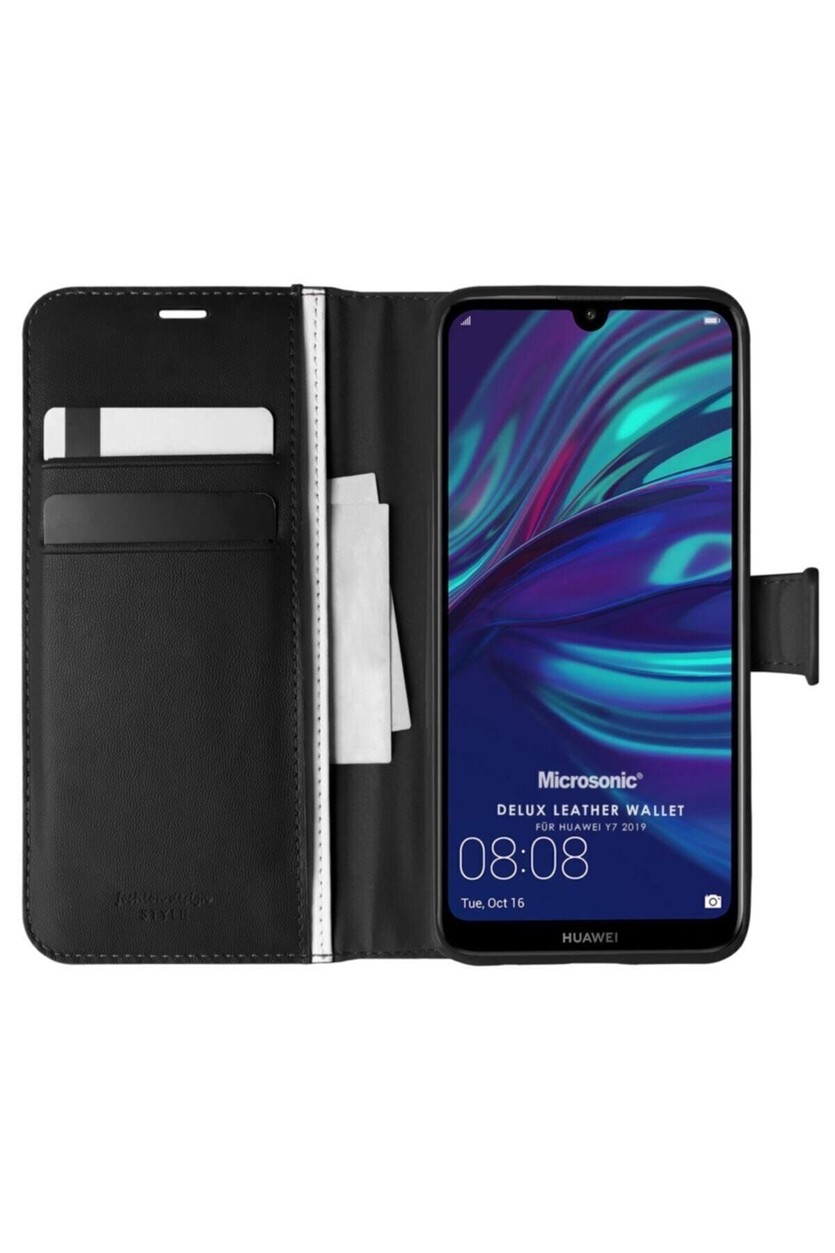 Fibaks Huawei Y7 2019 Kılıf Pu Deri Kapaklı Standlı Kartlıklı Bölmeli Deluxe Cüzdan 360 Tam Koruma