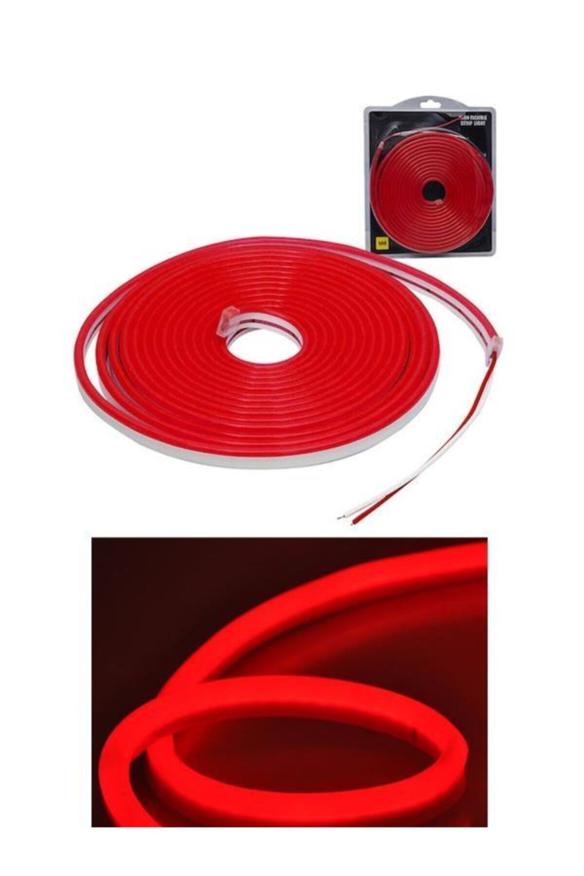 Taled 5 Mt. 12 Volt Hortum Neon Led Şerit Led Işık 6x12mm Kırmızı
