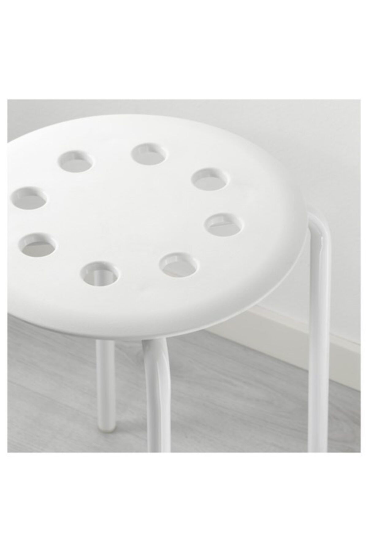 IKEA Tabure,beyaz Meridyendukkan Genişlik 40cm Beyaz Renk Yuvarlak Tabure