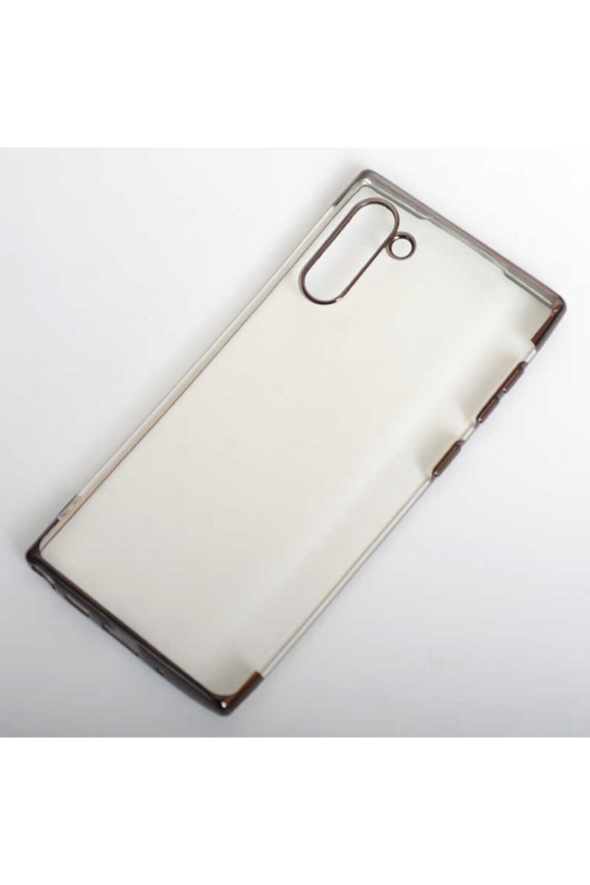 Fibaks Samsung Galaxy Note 10 Uyumlu Kılıf Dört Köşe Renkli Şeffaf Silikon