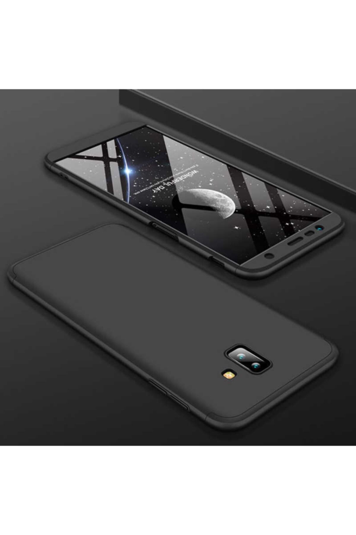 Fibaks Samsung Galaxy J6 Plus Kılıf 360 Tam Koruma Ön Ve Arka Sert Mika Kapak Orjinal Ays Gkk Kapak