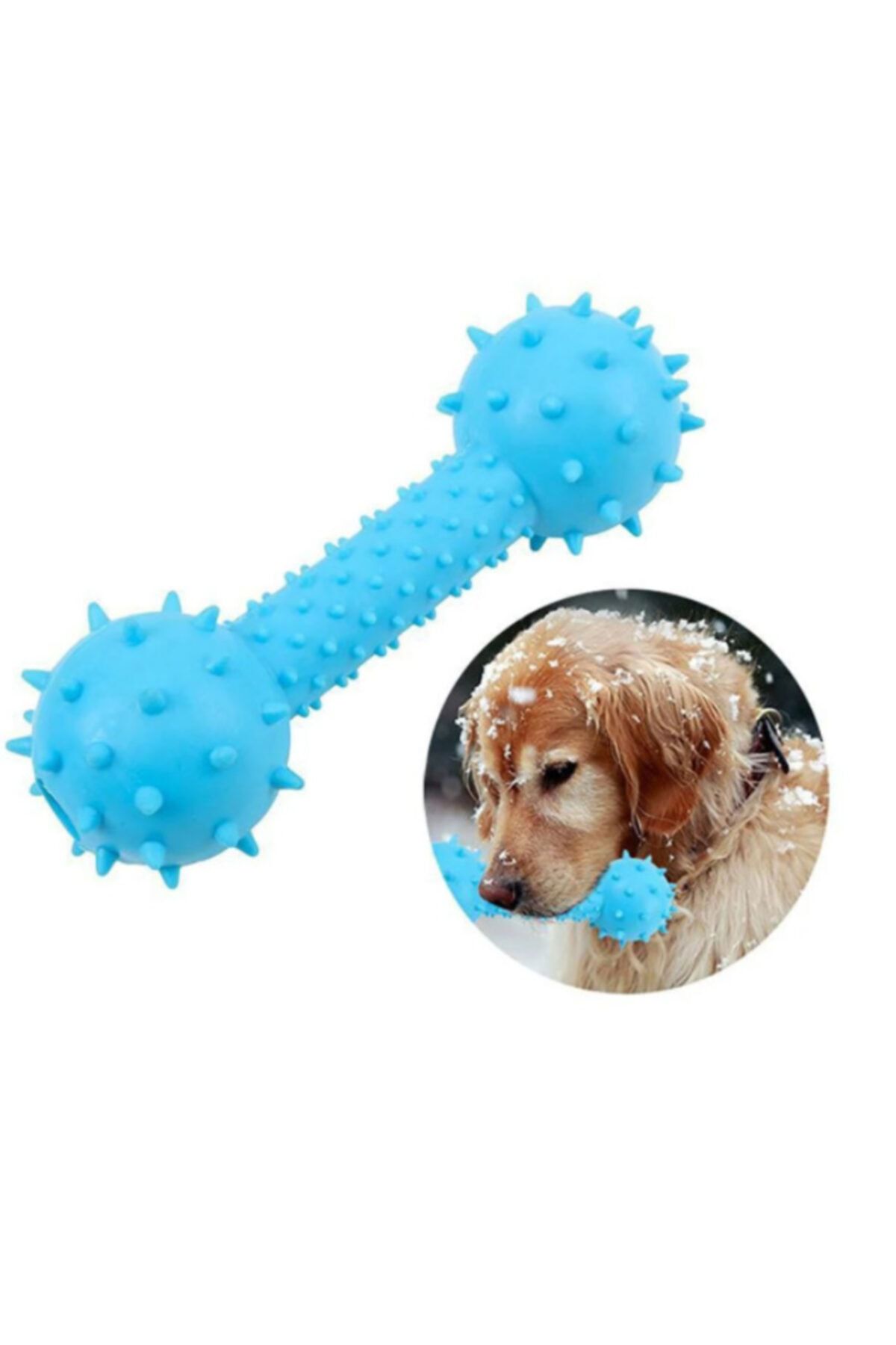 Mixpet Dikenli Dumbell Diş Kaşıyıcı Köpek Oyuncağı 5x14 Cm Mavi
