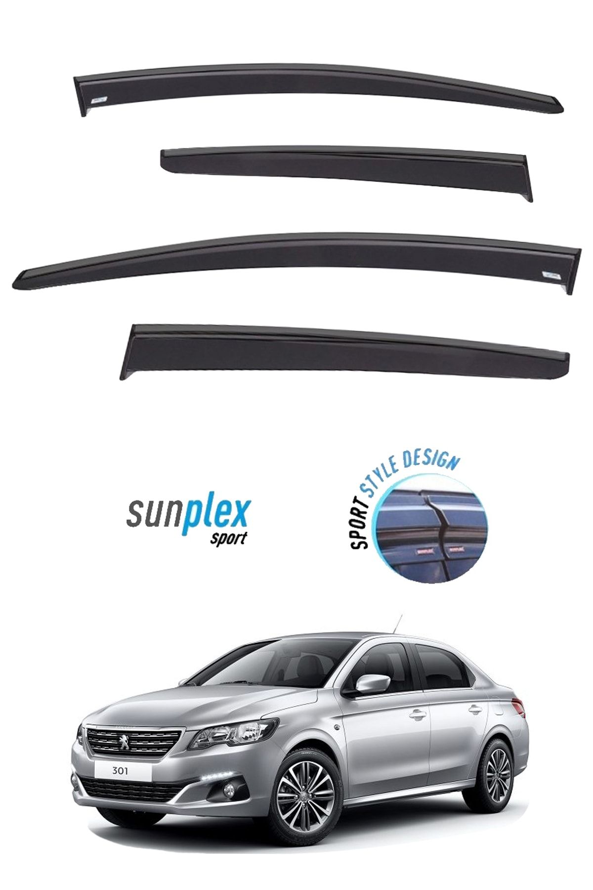 SUNPLEX Peugeot 301 Araca Özel Cam Rüzgarlığı Marka Mugen 4'lü