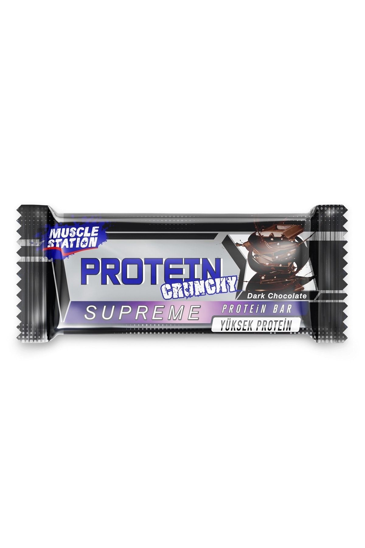 Muscle Station Crunchy Supreme Protein Bar Bitter Çikolata 1 Adet