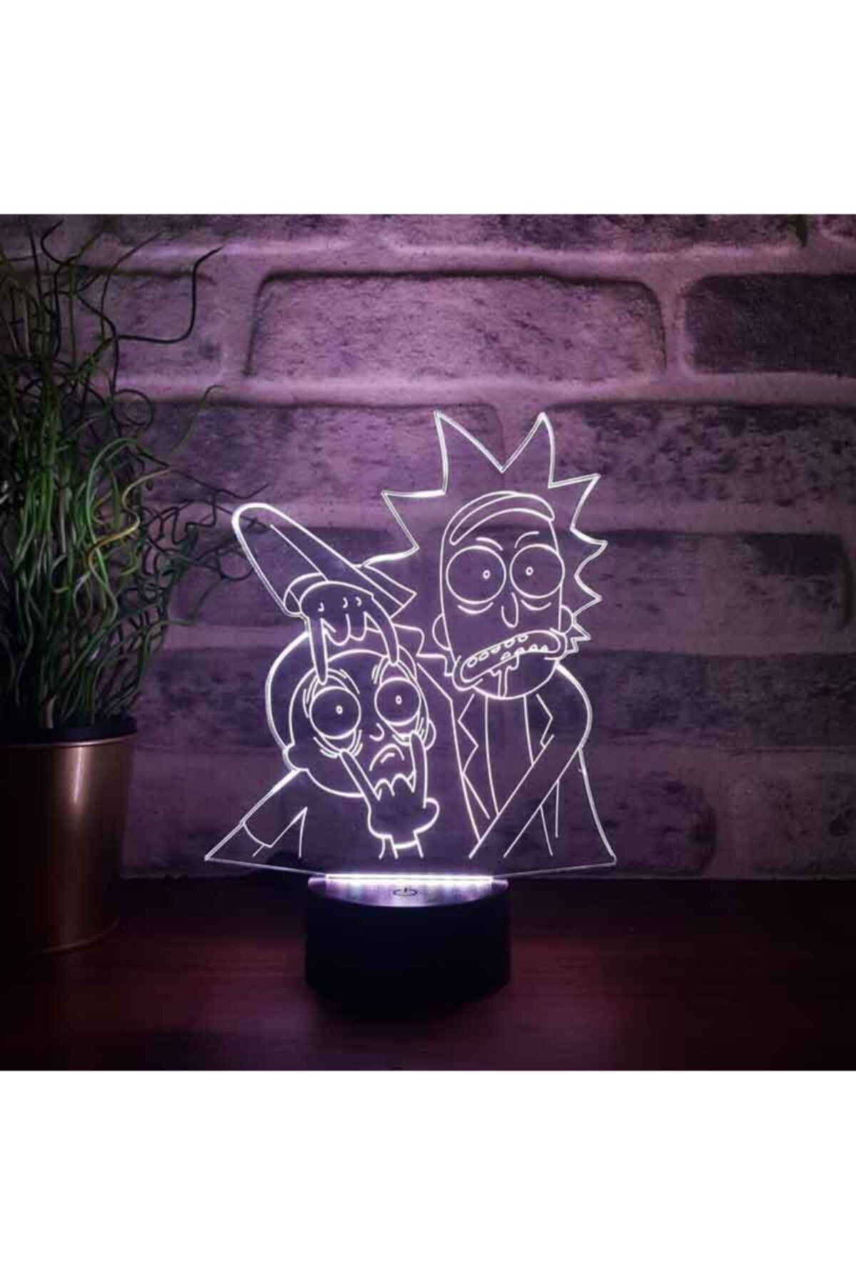 BY-LAMP 3 Boyutlu Rick And Morty Lamba (7 Farklı Işık Rengi)