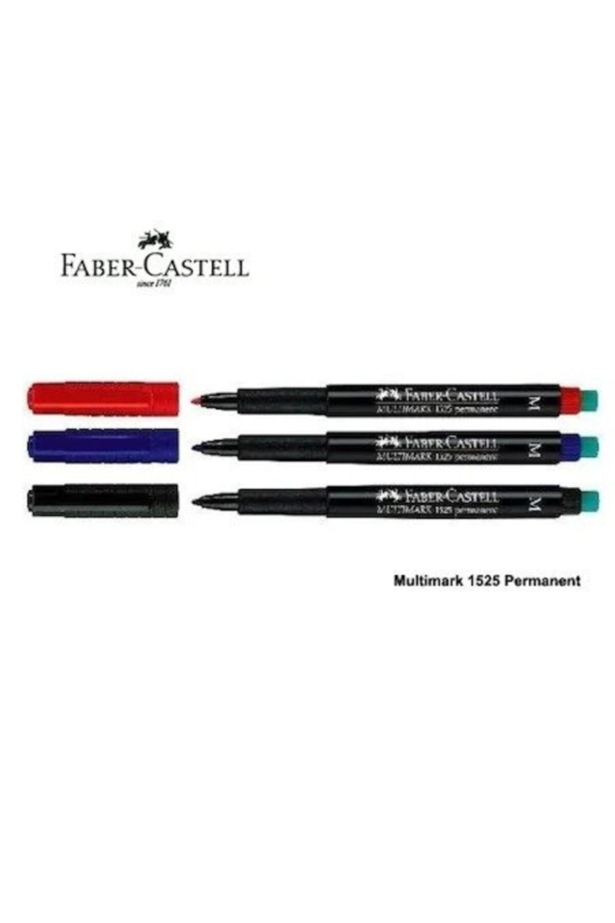Faber Castell 1523 Asetat Kalemi M 3'lü Set Siyah-kırmızı-mavi