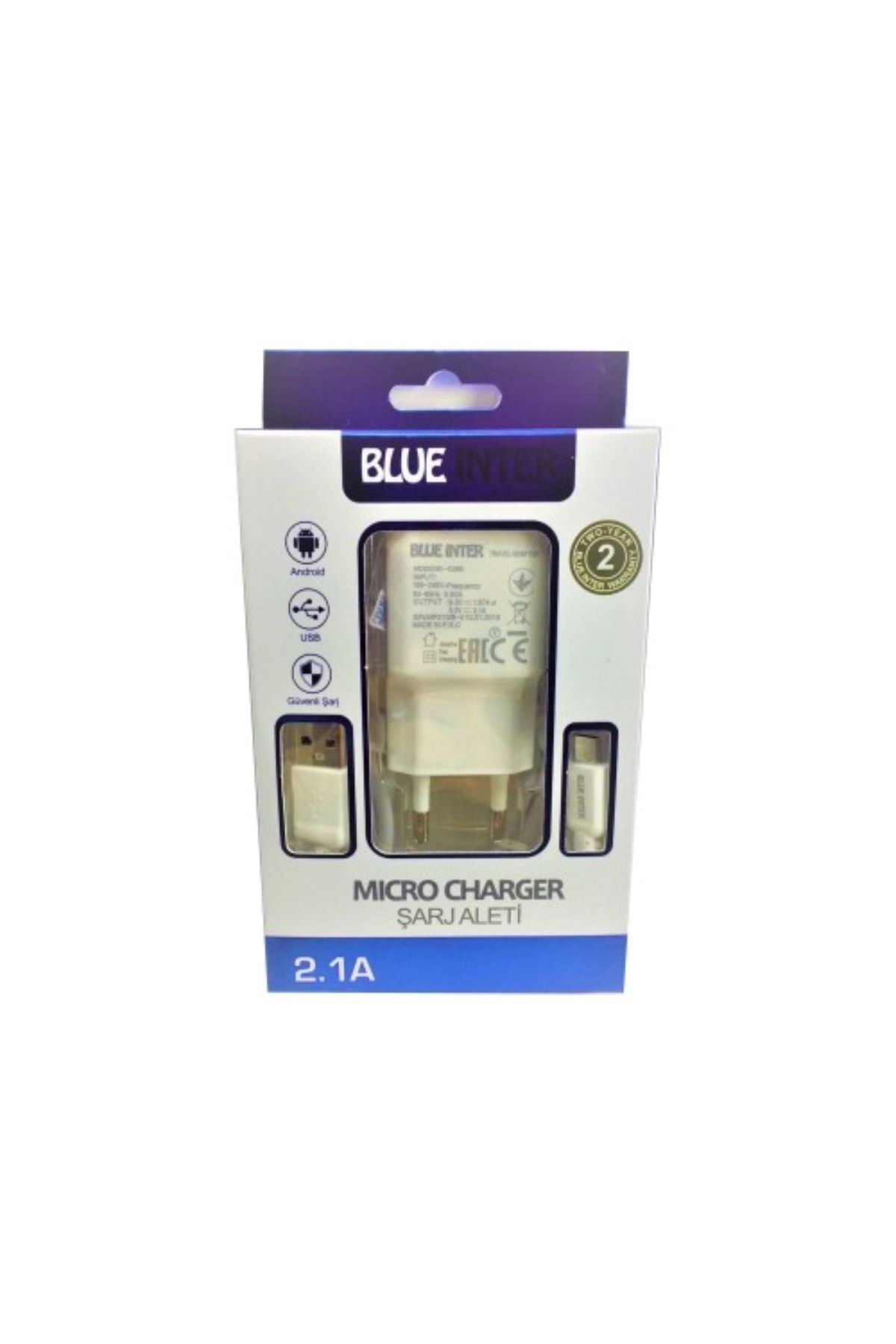BLUE İNTER Blueinter Samsung Uyumlu Şarj Kablo Ve Adaptör Başlık Takım Set