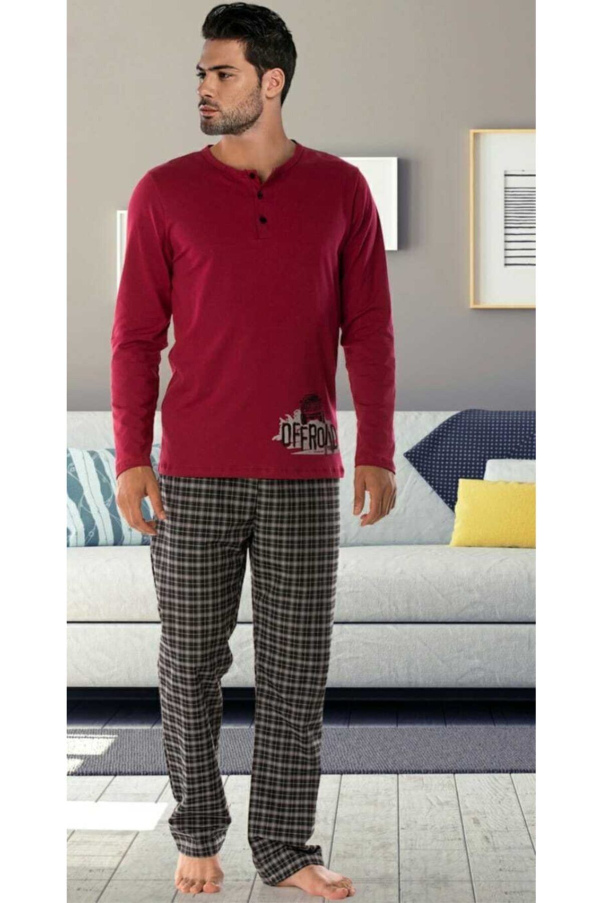 DoReMi Erkek Bordo Pijama Takımı
