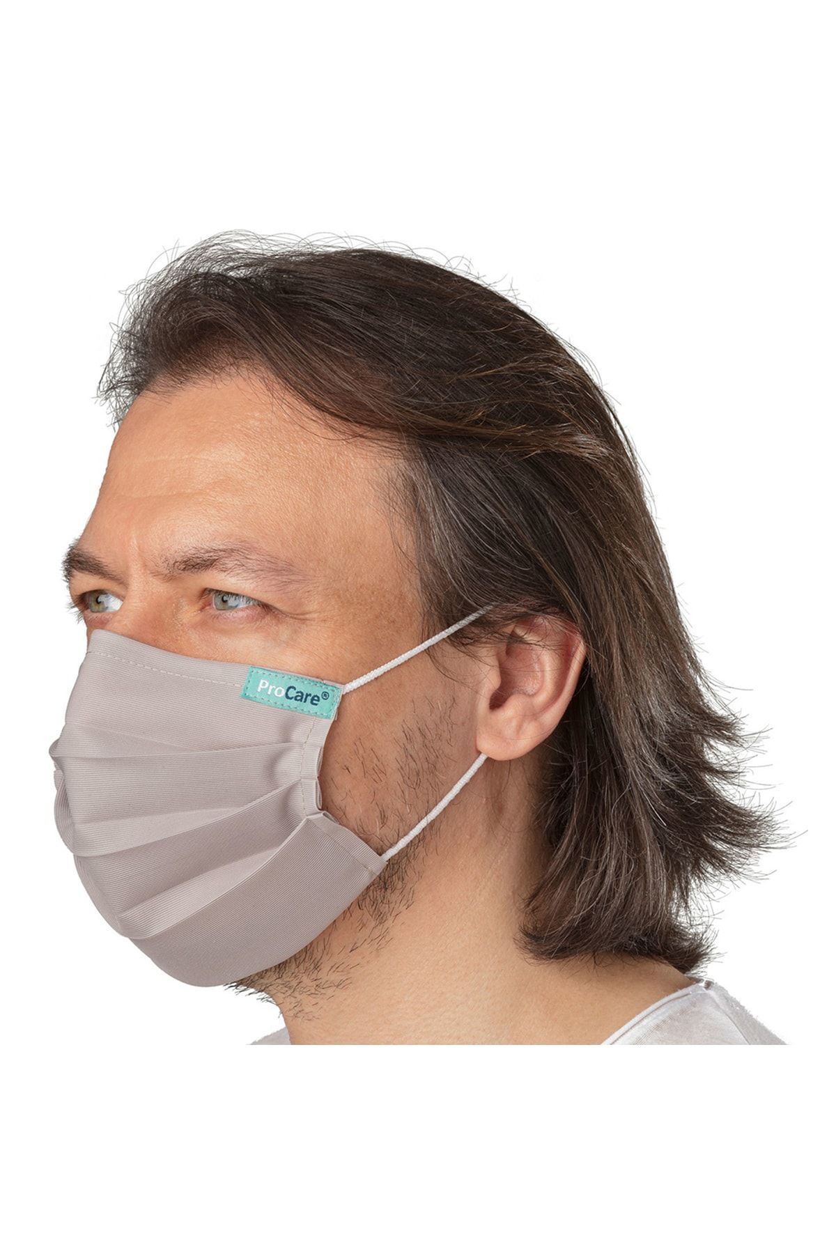 ProCare Unisex Gri Maske Konfor Modeli Yetişkin Çocuk Bebek Maskesi ve Maske Boyun Askısı