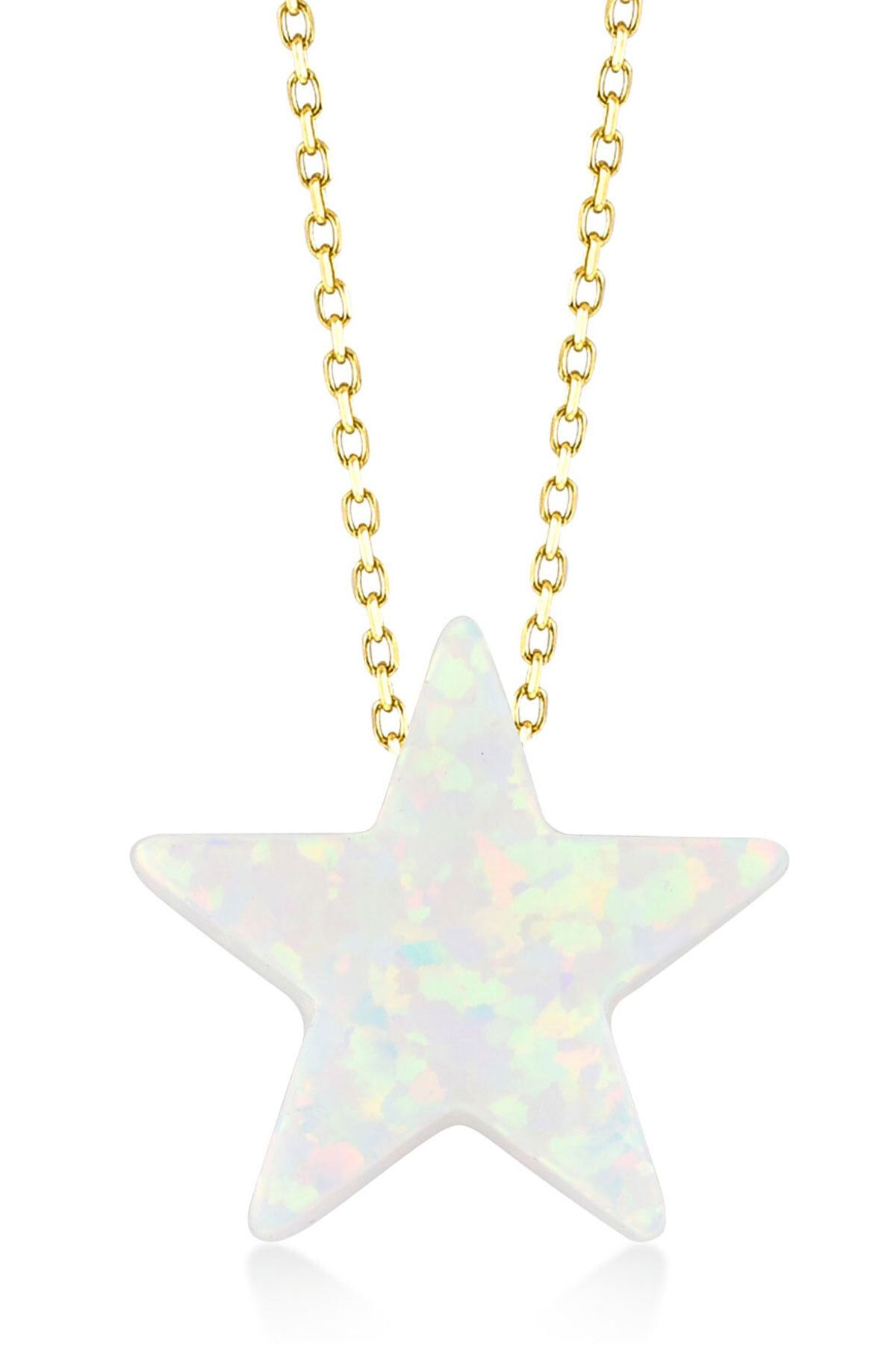 Gelin Pırlanta Gelin Diamond 14 Ayar Altın Yıldız Opal Kolye