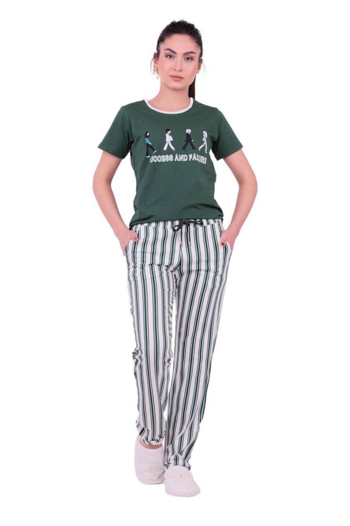 Jiber Kadın Kısa Kollu Pijama Takımı