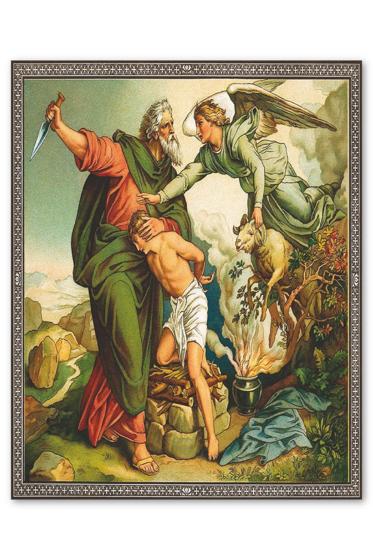 Cakatablo Ahşap Tablo Hz Ibrahim'in Allaha Olan Inancı Görseli (25x35 Cm Boyut)