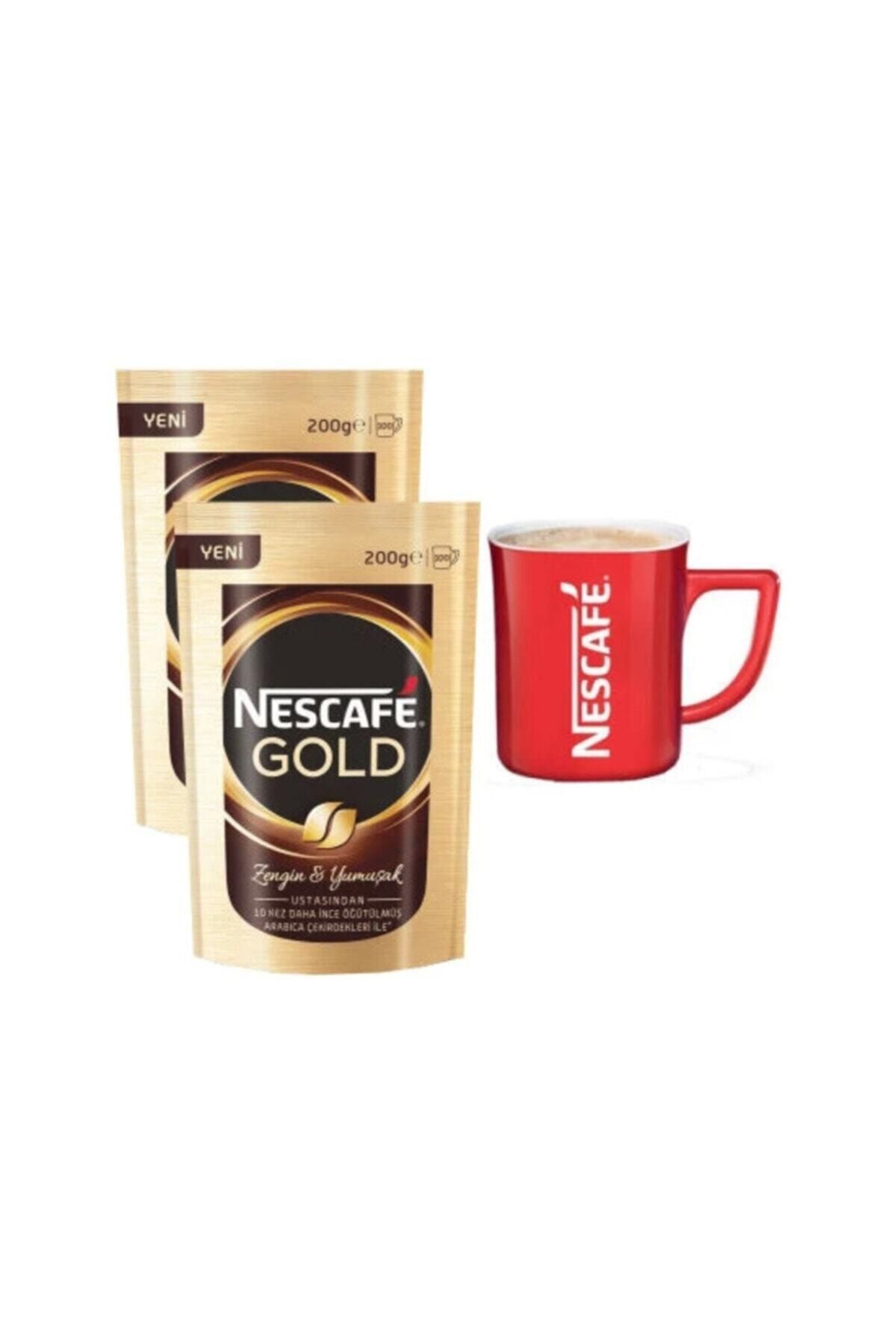 Nestle Nescafe Gold Eko Paket 200 G 2 Adet Alana 1 Adet Nescafe Bardak