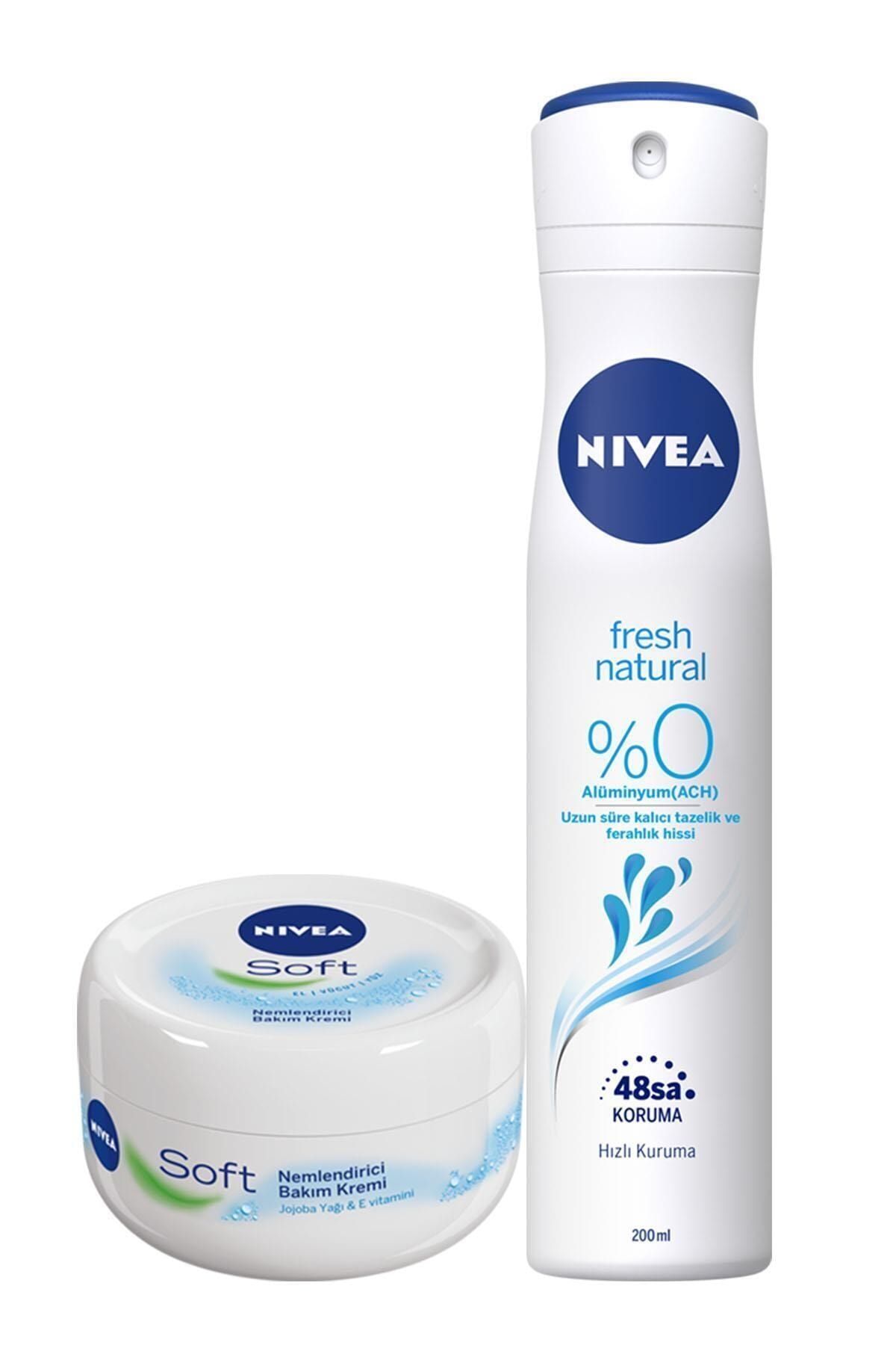 NIVEA Soft 200 ml + Fresh Kadın Sprey Deodorant 200 ml