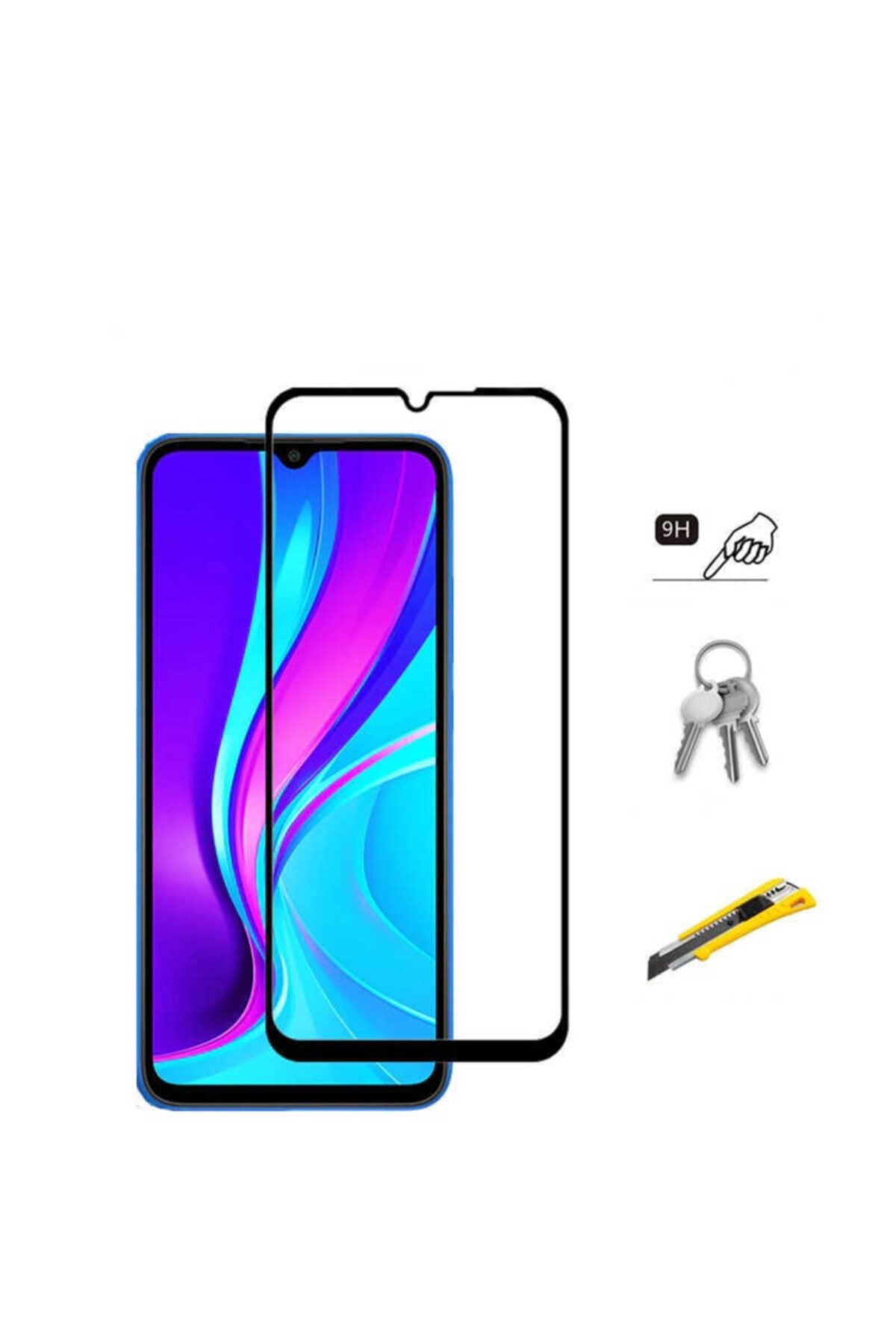 Fibaks Xiaomi Redmi 9c Uyumlu Kenarları Kırılmaya Dayanıklı Cam Ekran Koruyucu