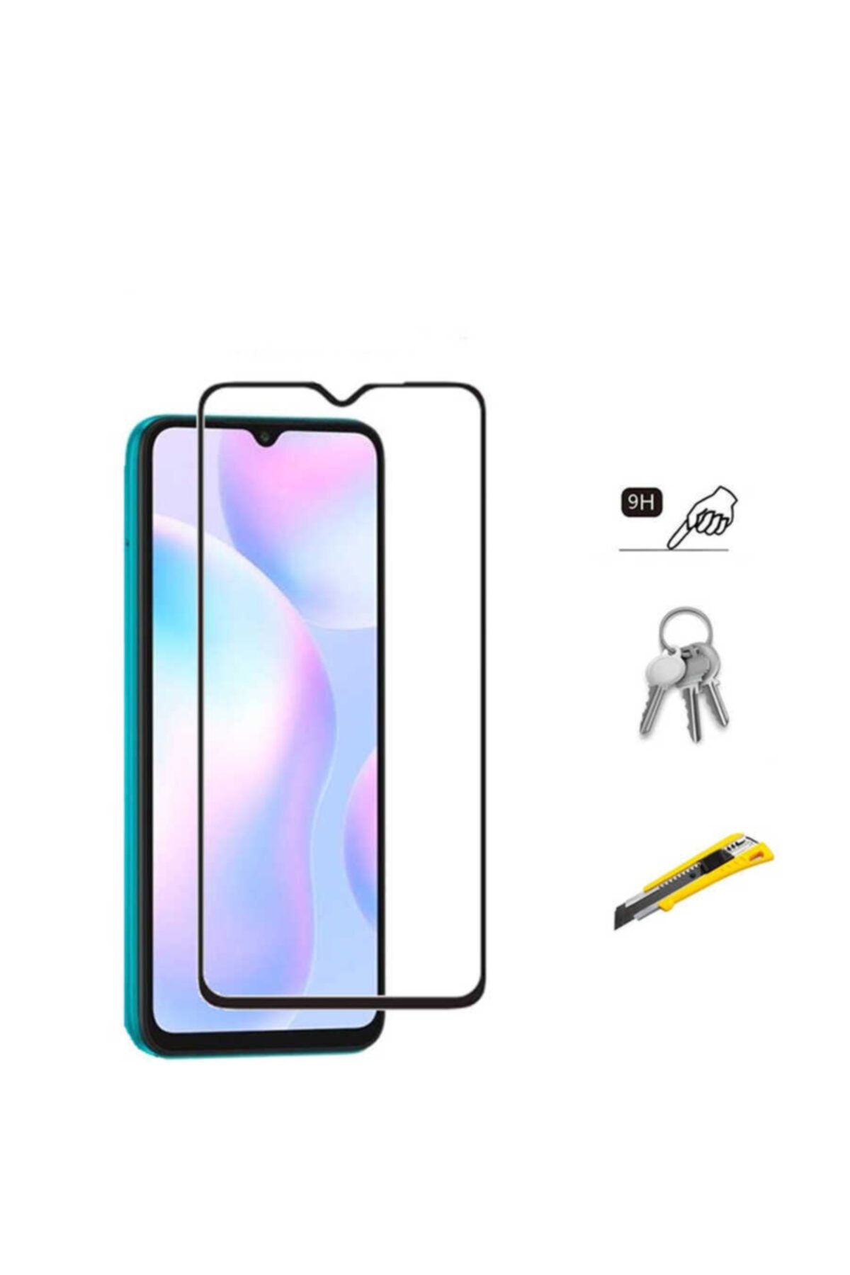 Fibaks Xiaomi Redmi 9a Uyumlu Kenarları Kırılmaya Dayanıklı Cam Ekran Koruyucu