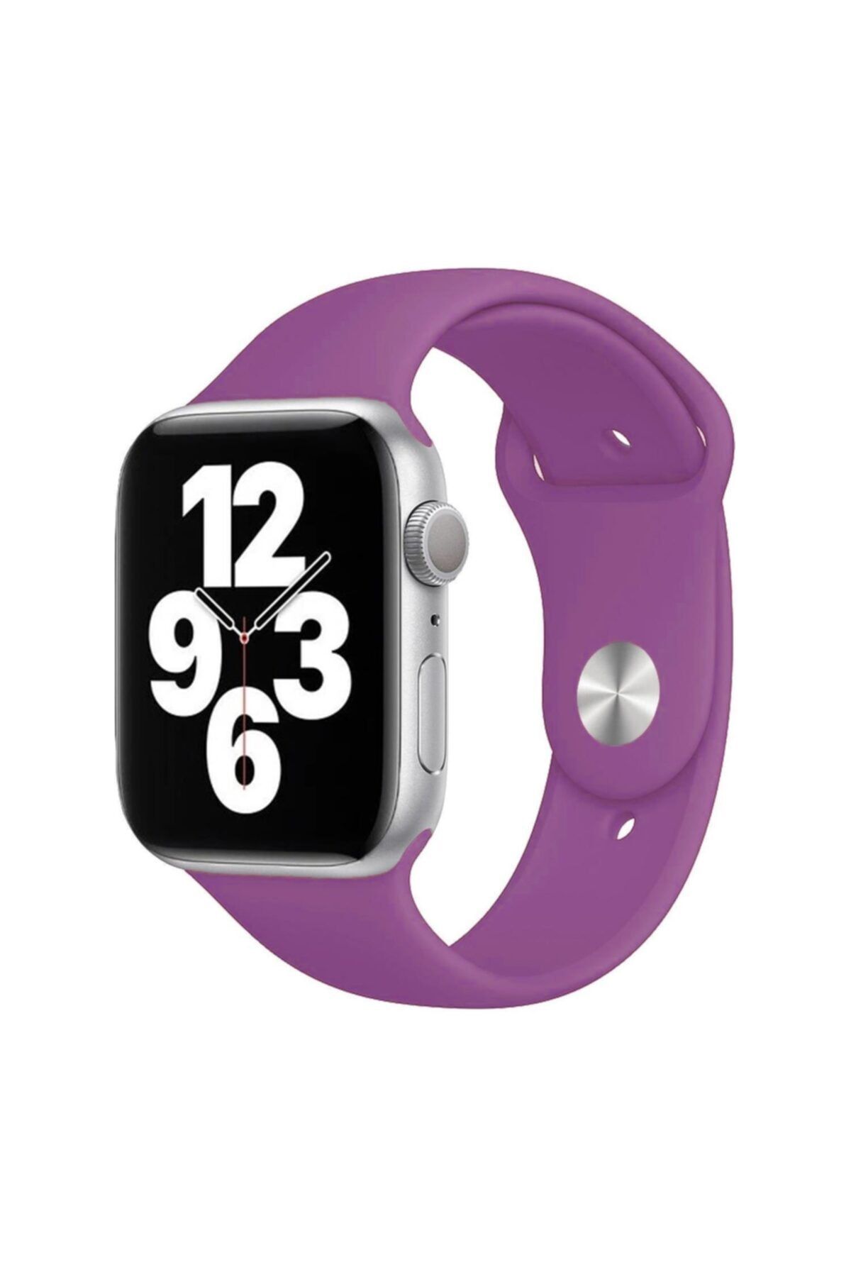 MELİKZADE Apple Watch Seri 9 8 7 6 5 4 3 Se 38mm-40mm-41mm Uyumlu M/l Spor Silikon Kordon Mor