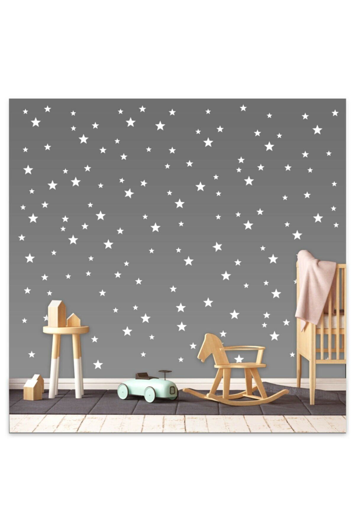 Genel Markalar Bebek Ve Çocuk Odası Yıldız Seti 3,4,5 cm 50 Adet Beyaz Renk