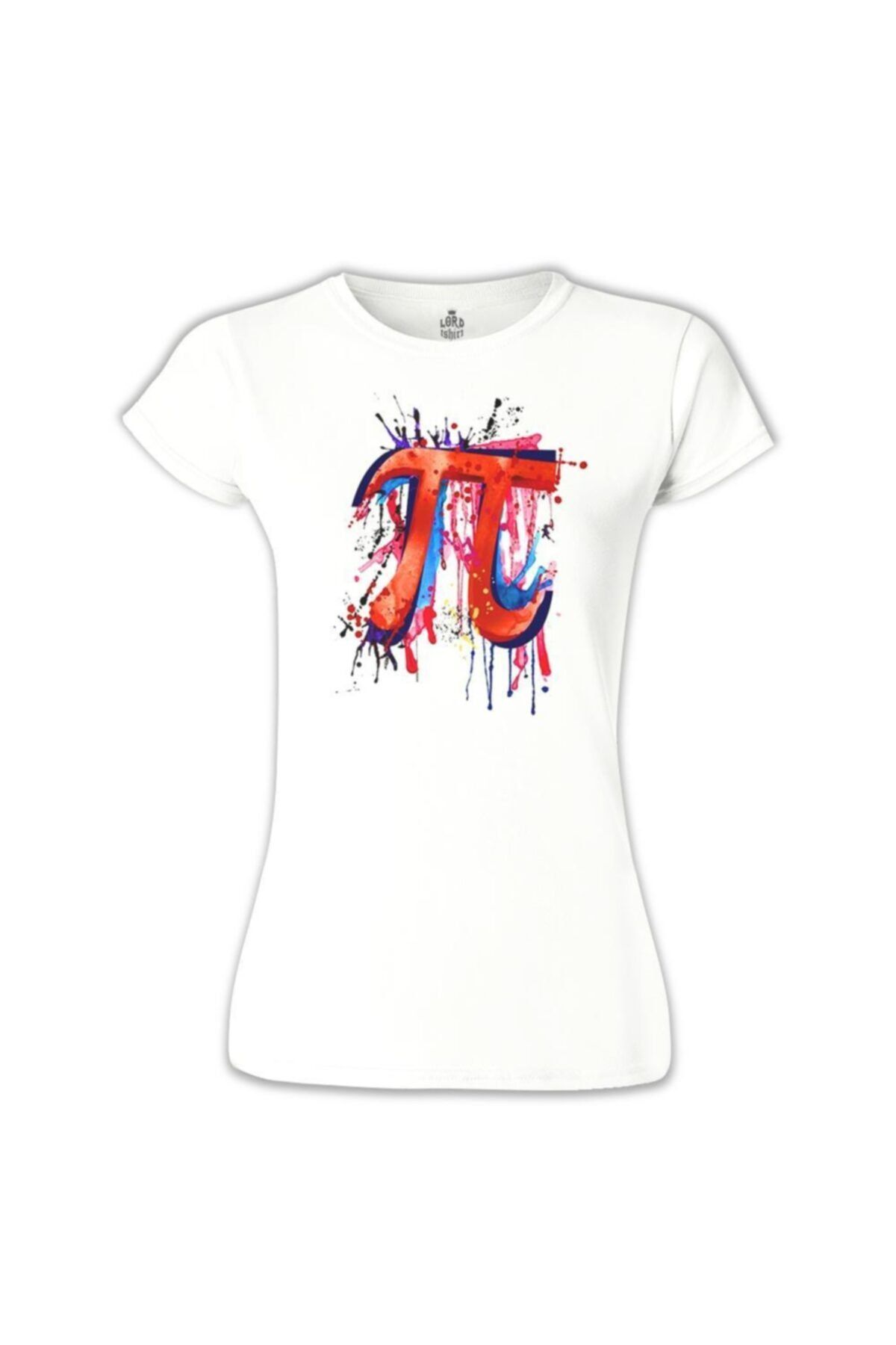 Lord T-Shirt Kadın Beyaz Matematik Pi 18 Tshirt