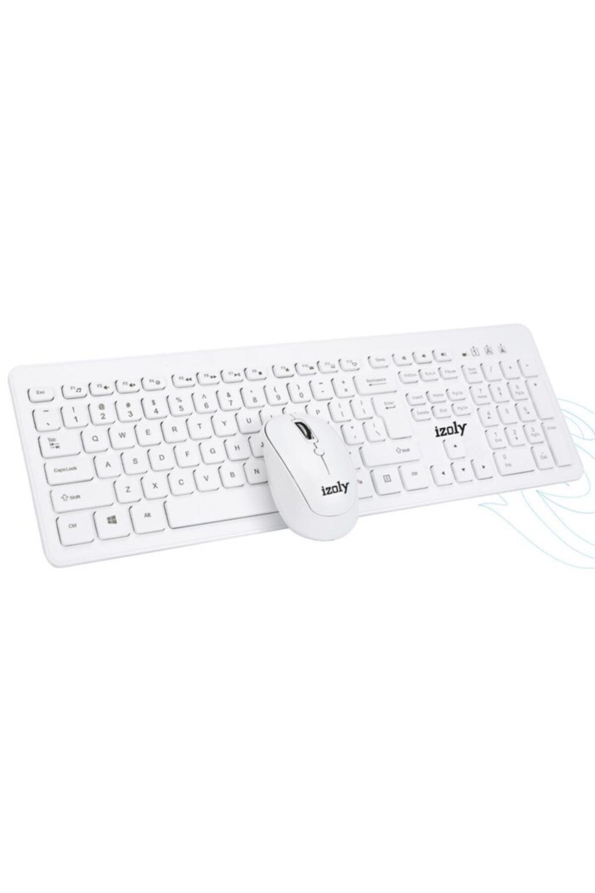 IZOLY Km-6221 Beyaz Kablosuz 2.4 Ghz Q Klavye & Mouse Set