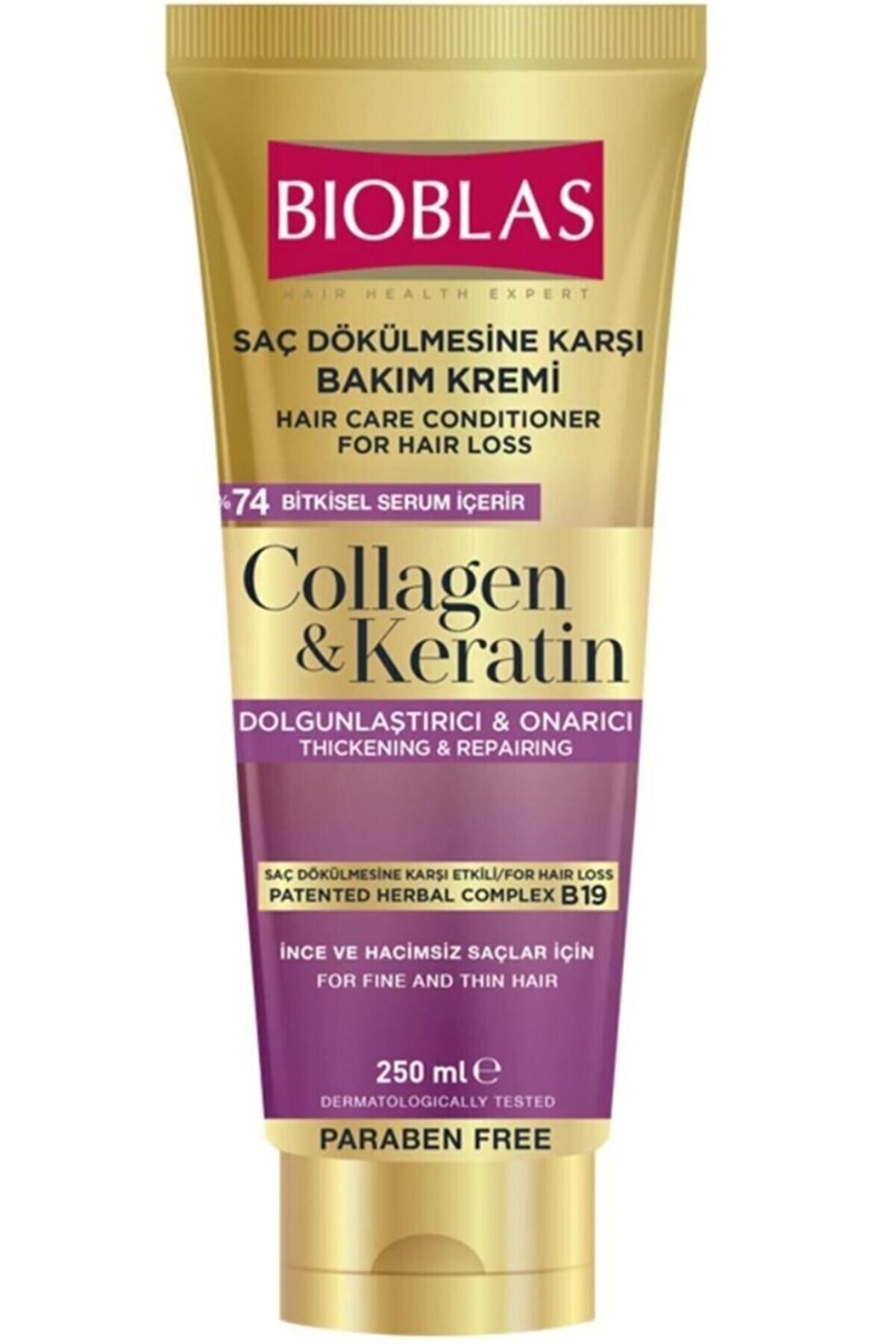 Bioblas Saç Dökülmesine Karşı Bakım Kremi 250ml Collagen&keratin