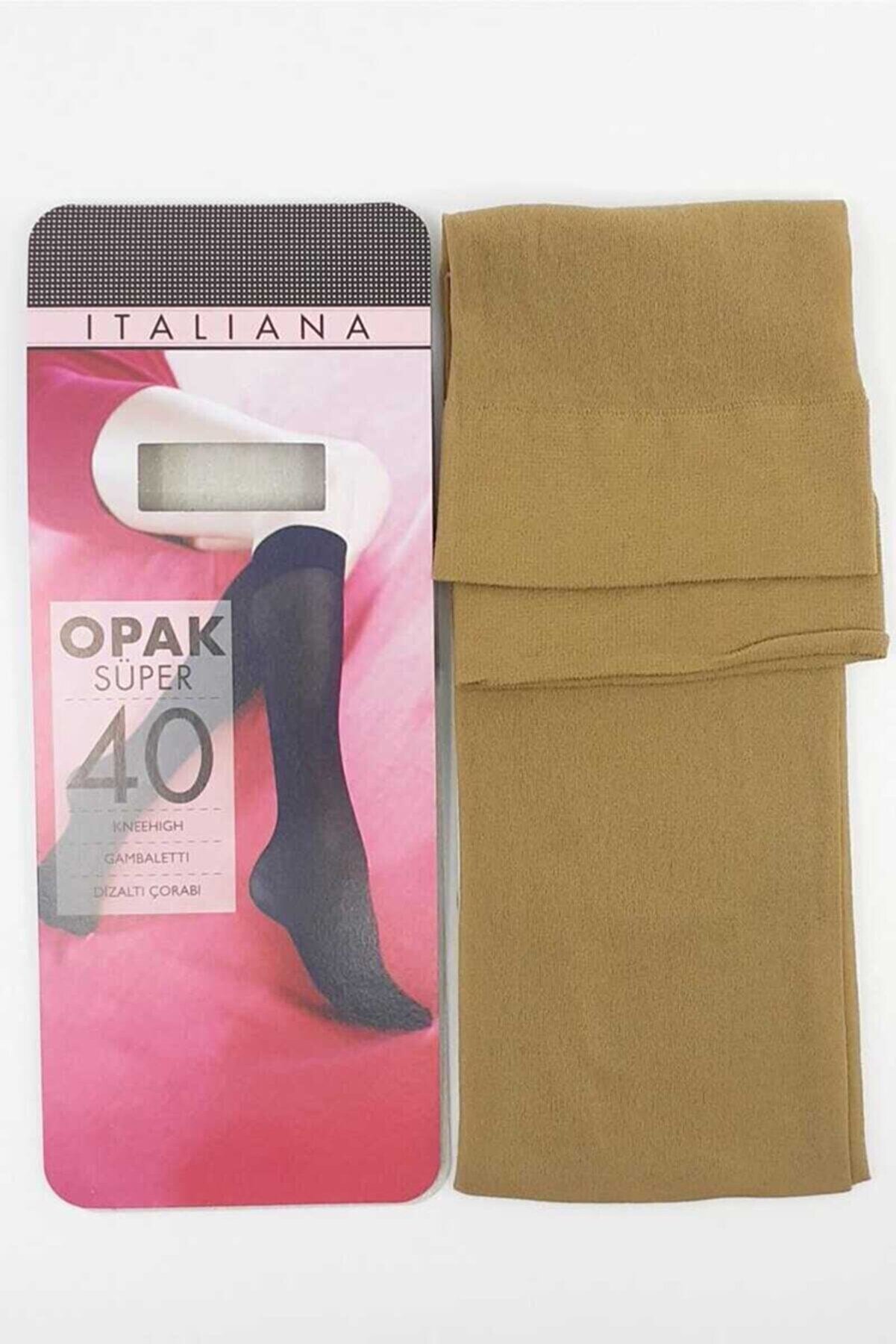 İTALİANA Opak Süper 40 Dizaltı 4 Adet Ten Rengi Çorap