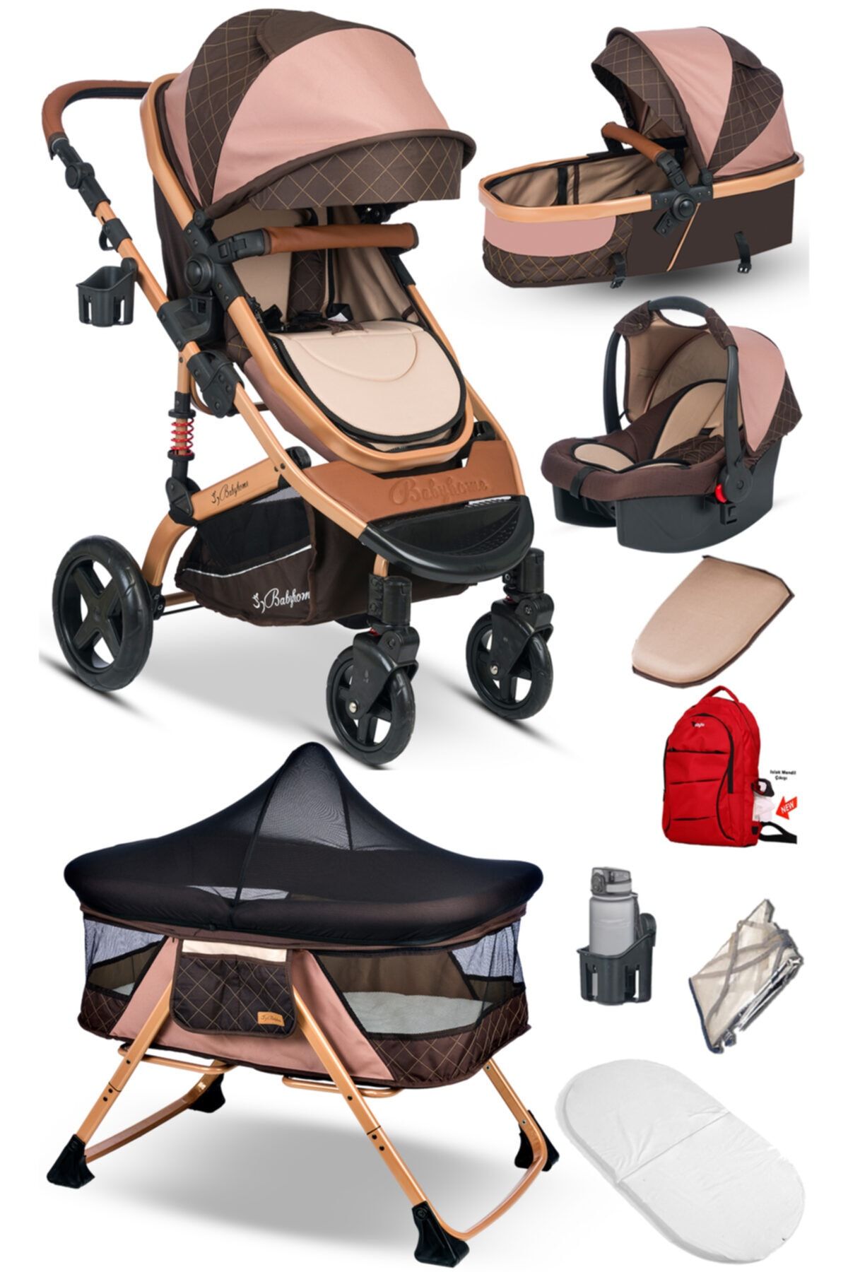 Baby Home 9 In 1 Set 946 Travel Sistem Bebek Arabası Ve Lulla-go Anne Yanı Bebek Sepeti Beşik