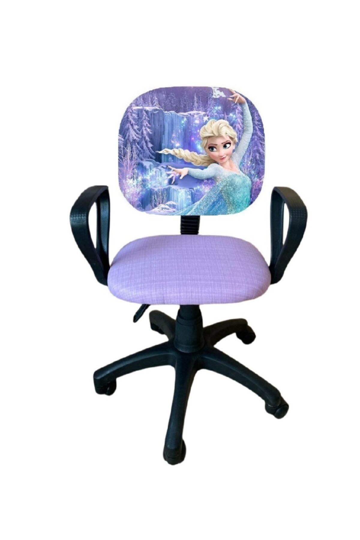 Depolife Frozen Desenli Çocuk Çalışma Koltuğu Karlar Ülkesi Çocuk Odası Ofis Sandalyesi Tekerlekli Amortisör