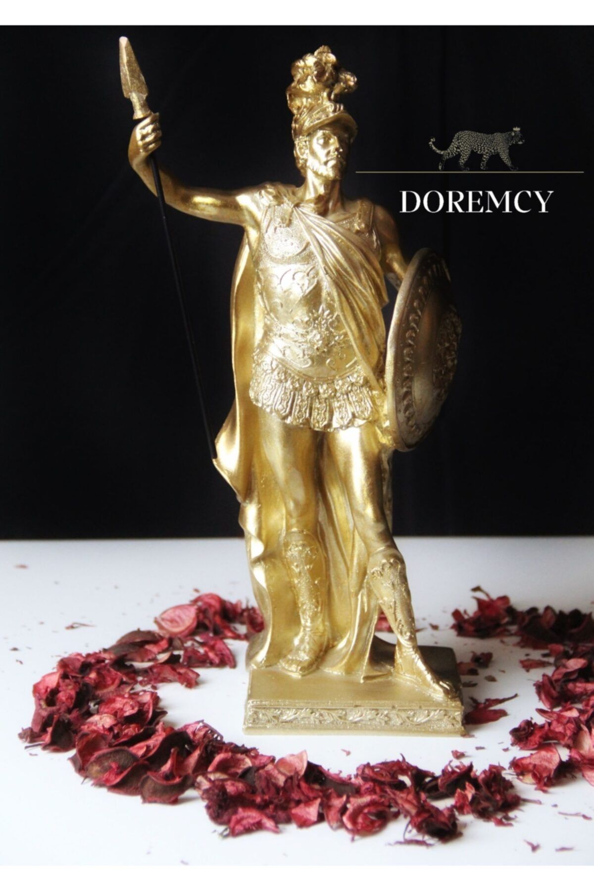 Doremcy Dekoratif Şövalye Altın Heykel Hediyelik Biblo