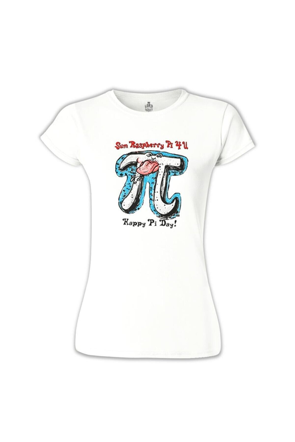 Lord T-Shirt Kadın Beyaz Matematik Pi 22 Tshirt - BB-635