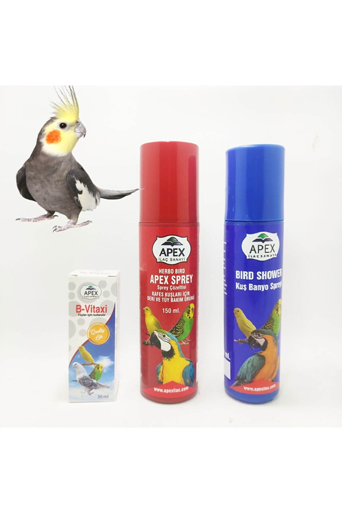 ozzipetshop Muhabbet Kuşu Tüy Ve Deri Bakımı Seti (tüy Spreyi, Tüy Gelişim Vitamini,kuş Temizlik Spreyi )