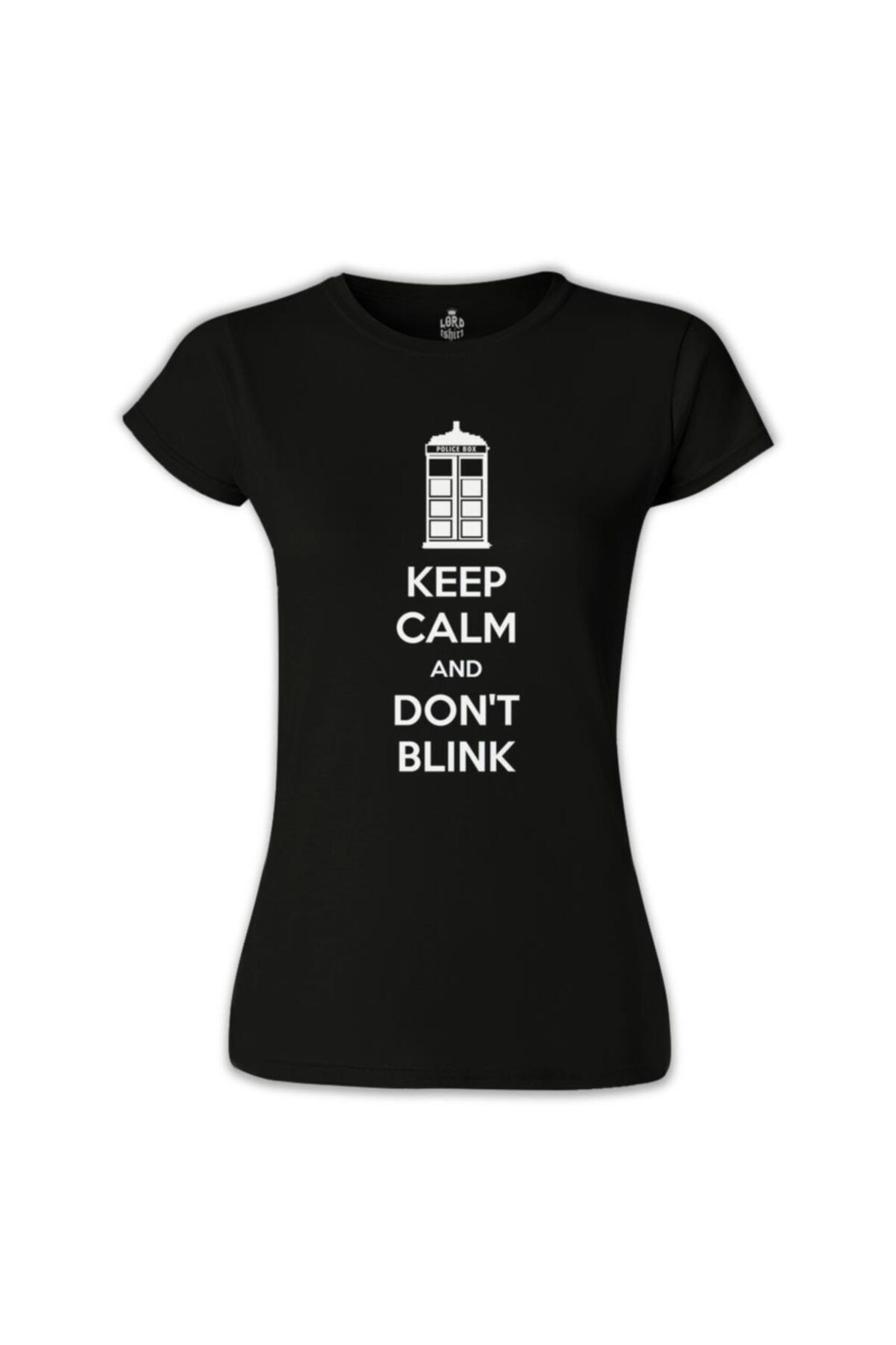 Lord T-Shirt Kadın Siyah Doctor Who - Don't Blink Baskılı Tshirt