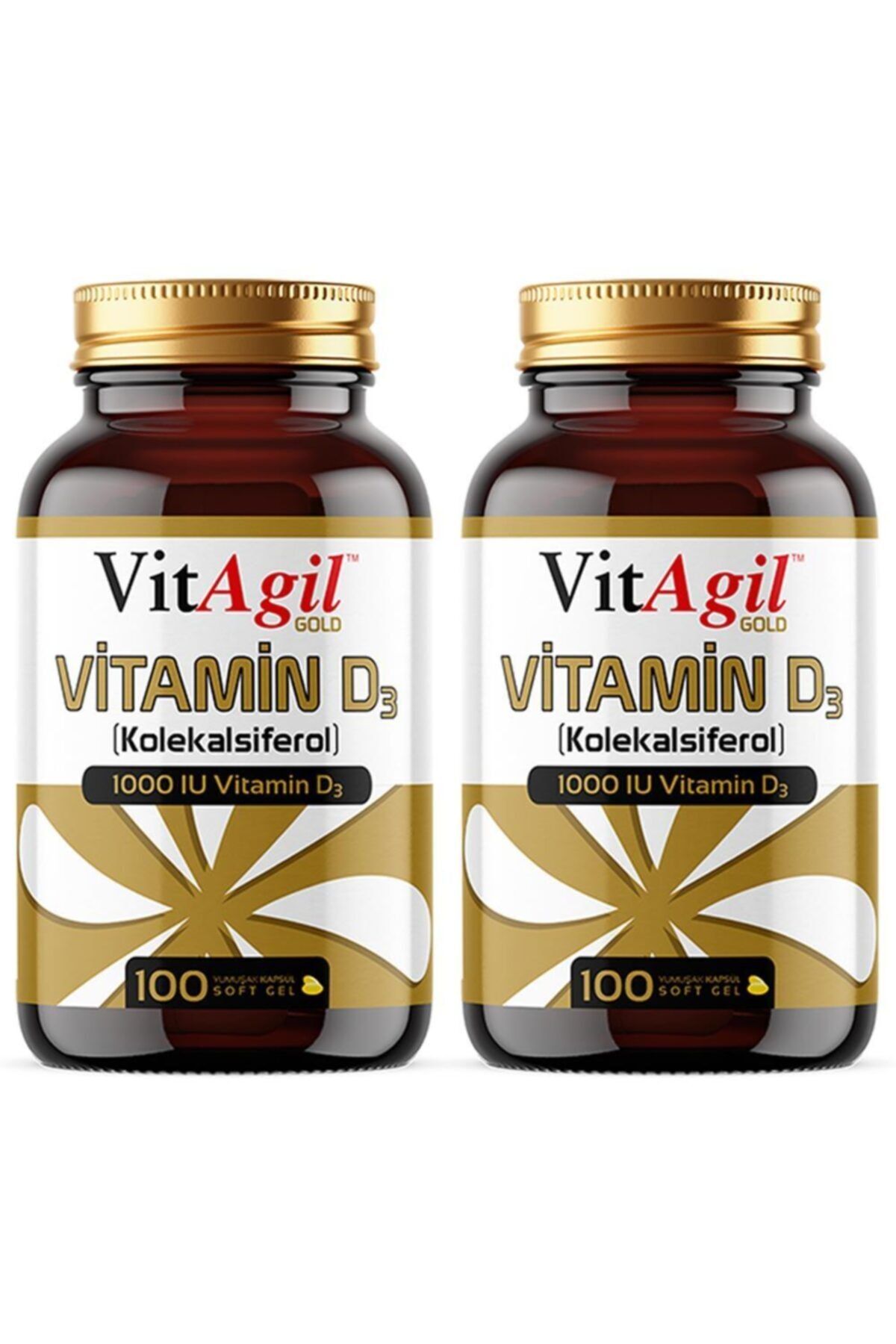 Allergo 2 Adet Vitagil Gold 1000 Iu Vitamin D3 - 100 Soft Gel